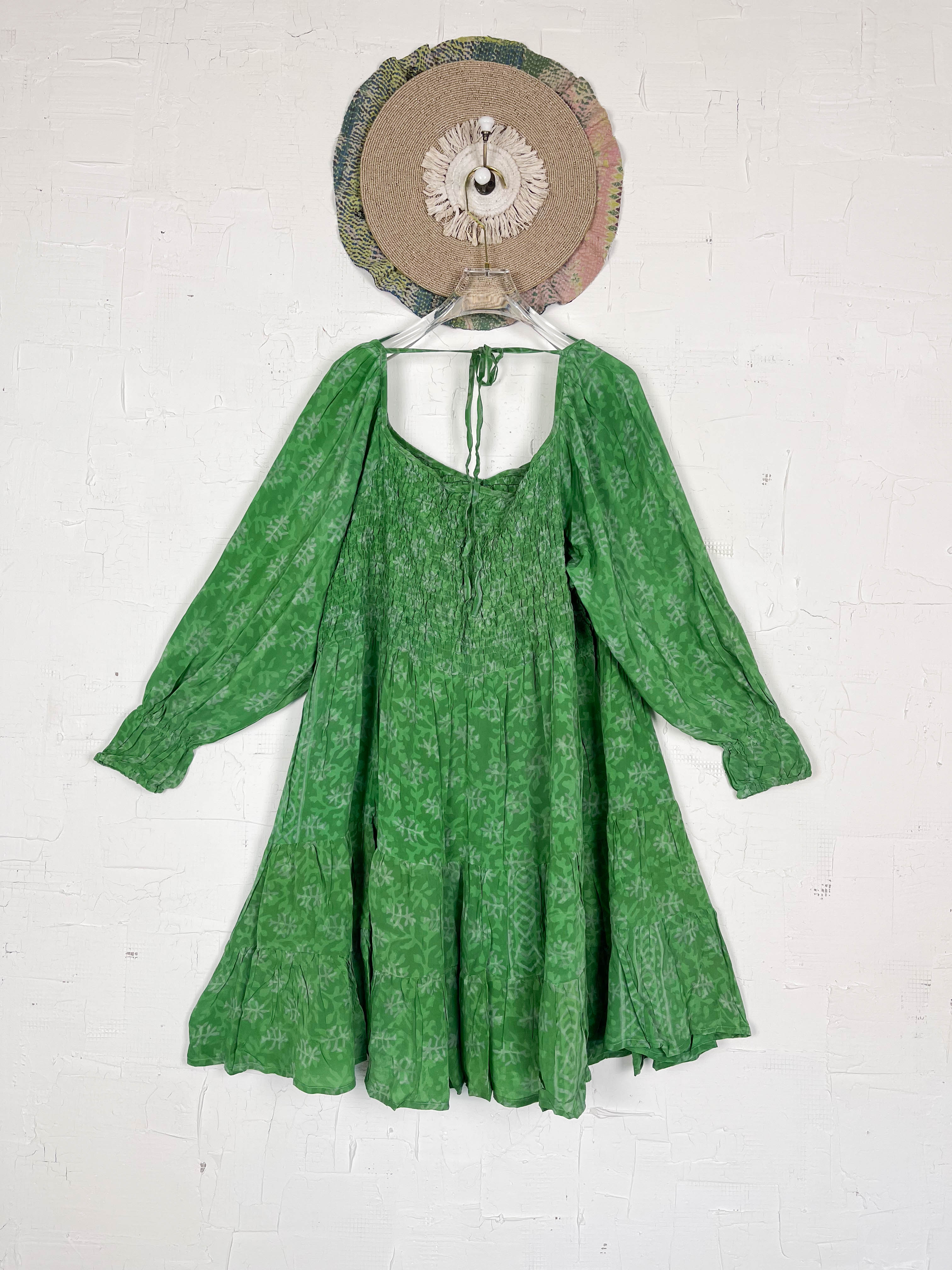 Green Silk Dress - Love Protect Sustain