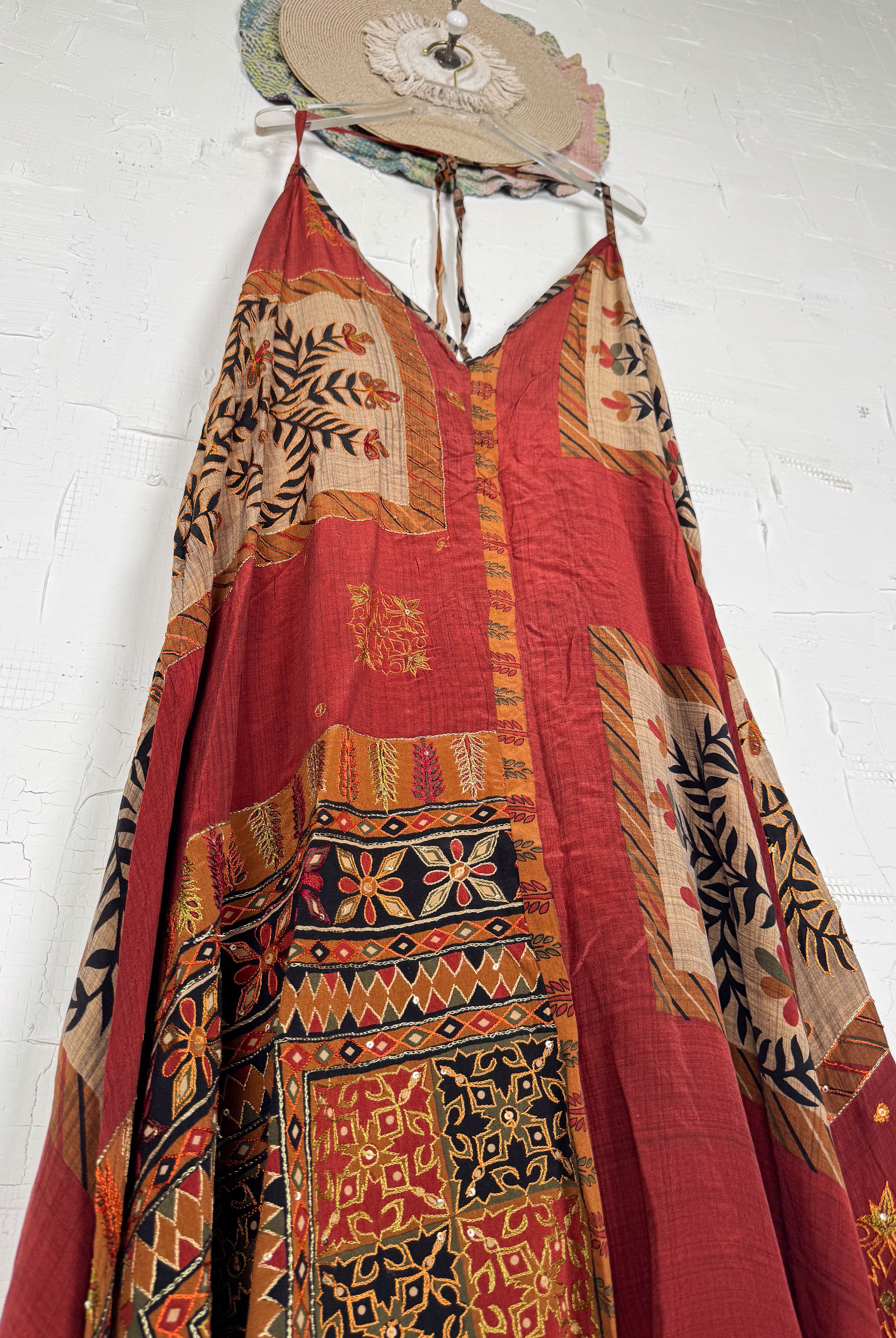 Halter_neck_maxi_dress_silk - Love Protect Sustain