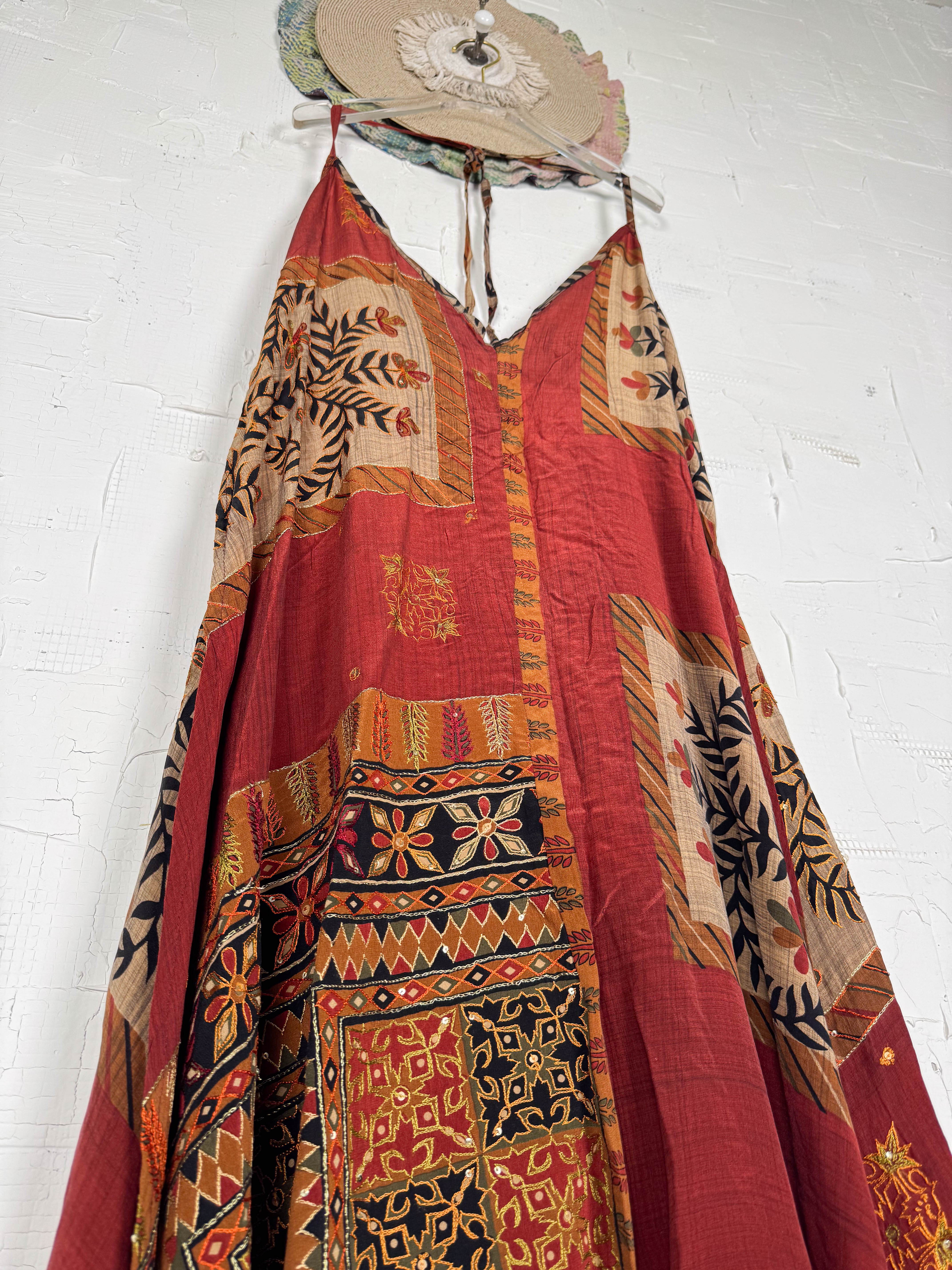 Halter_neck_maxi_dress_silk - Love Protect Sustain