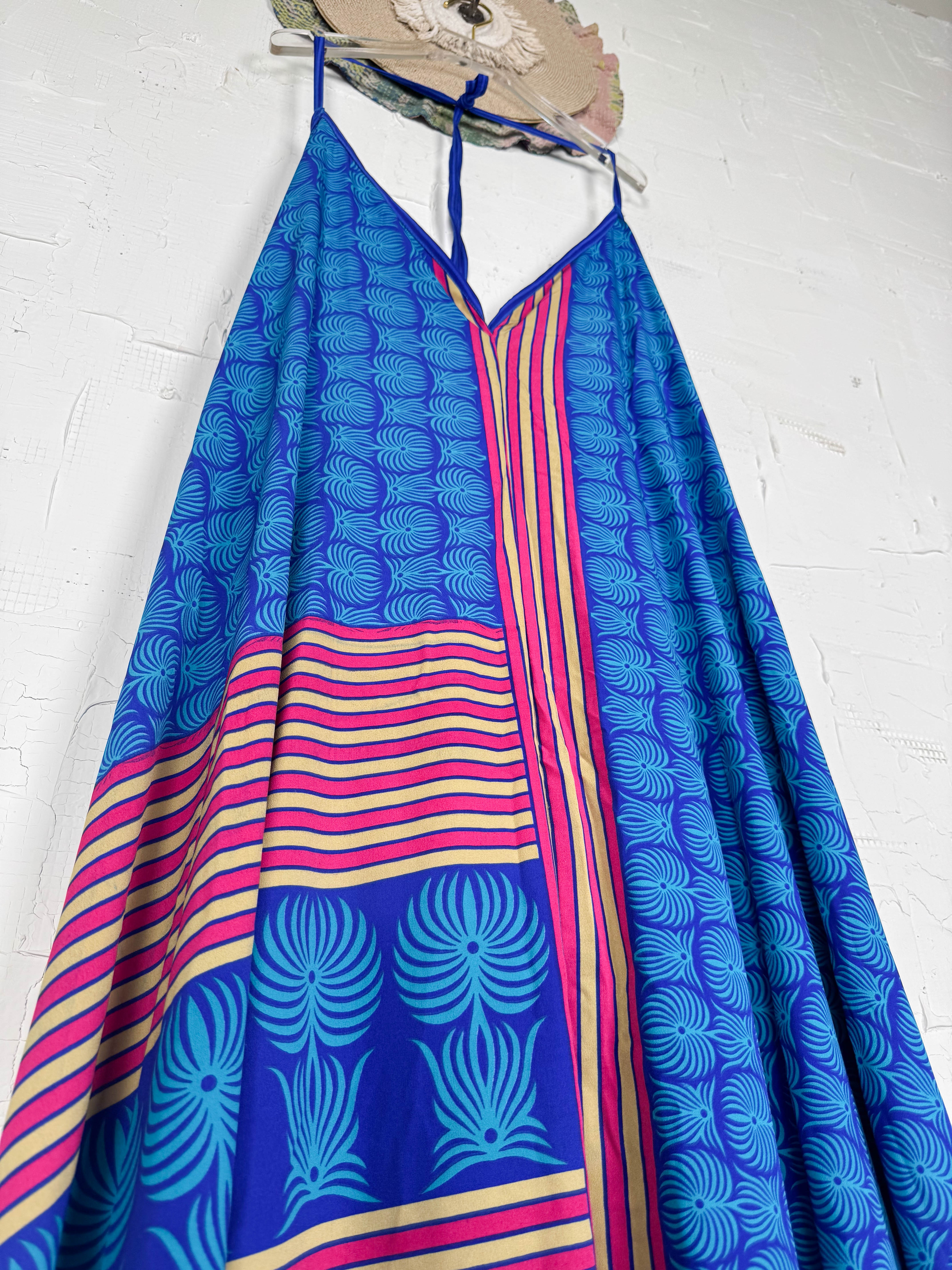 Halter neck maxi dress silk - Love Protect Sustain