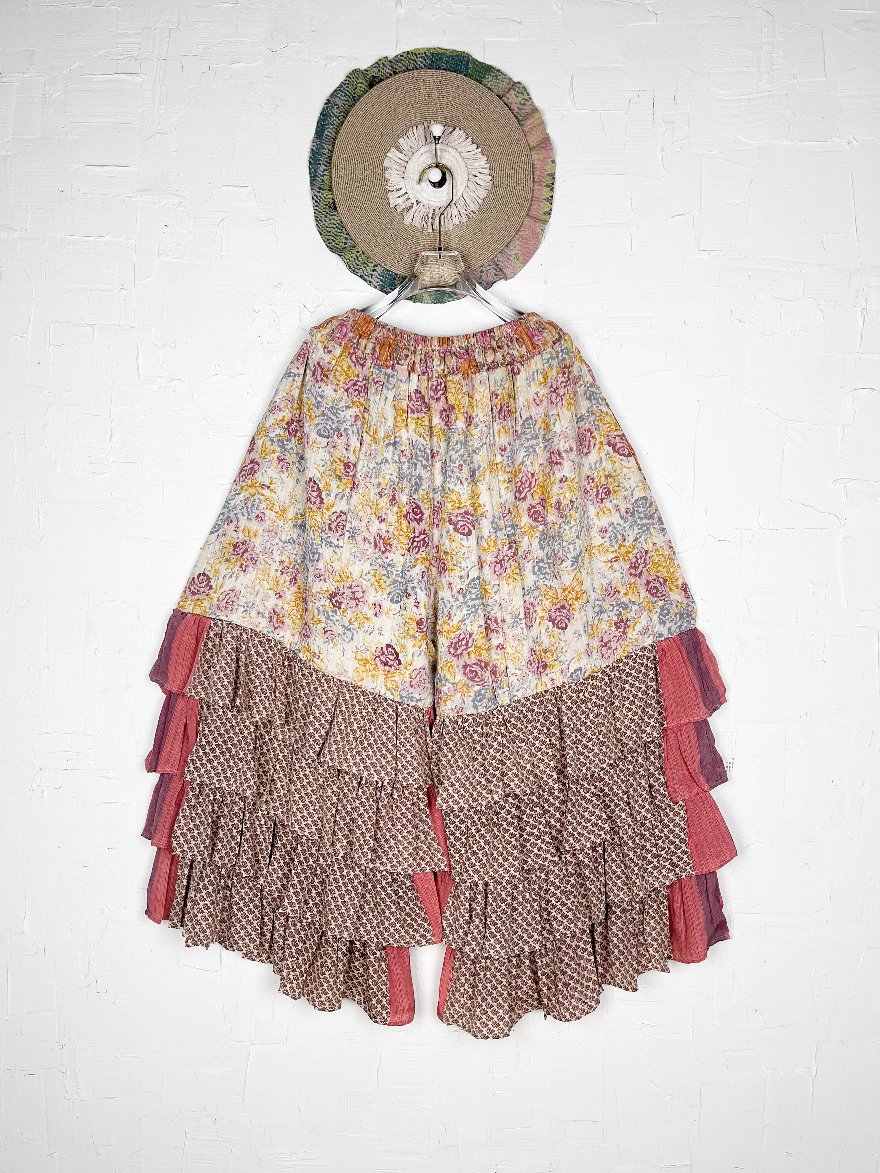 Hand-stitched silk frill pants - Love Protect Sustain