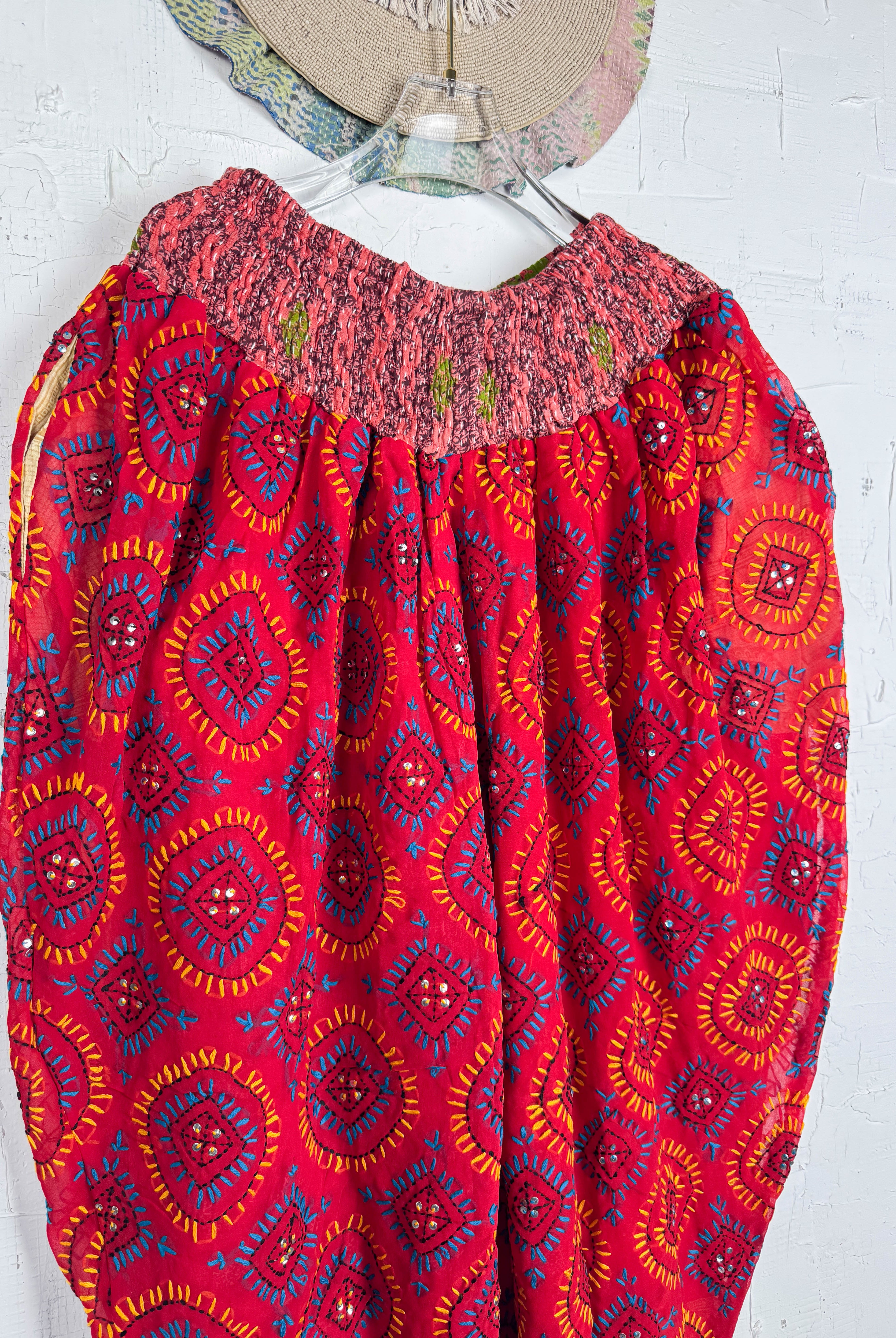 Hand embroidery harem pants - Love Protect Sustain