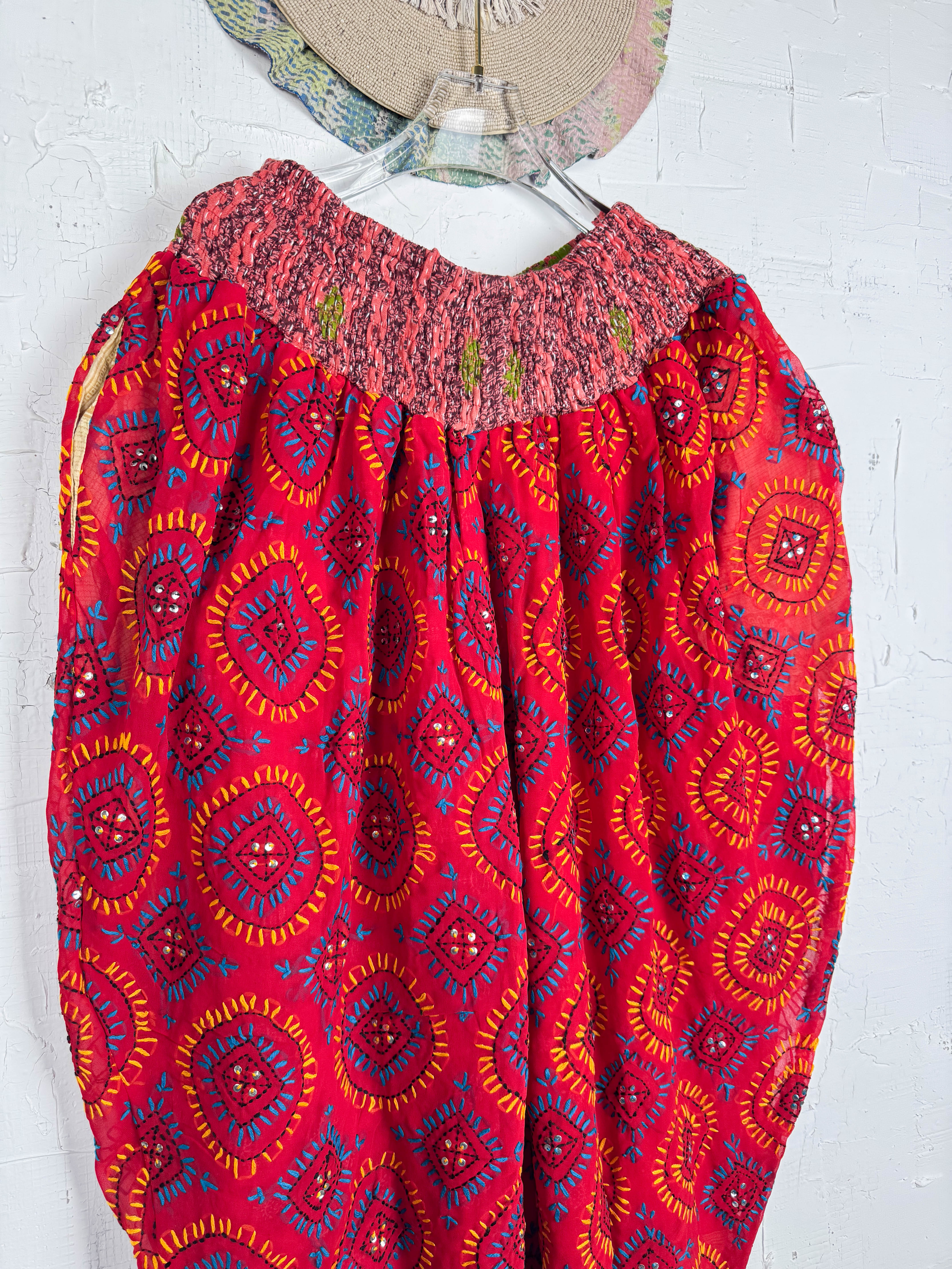 Hand embroidery harem pants - Love Protect Sustain