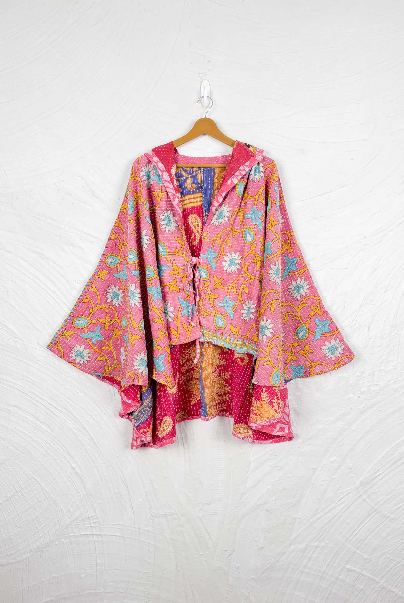 Handmade kantha poncho - Love Protect Sustain