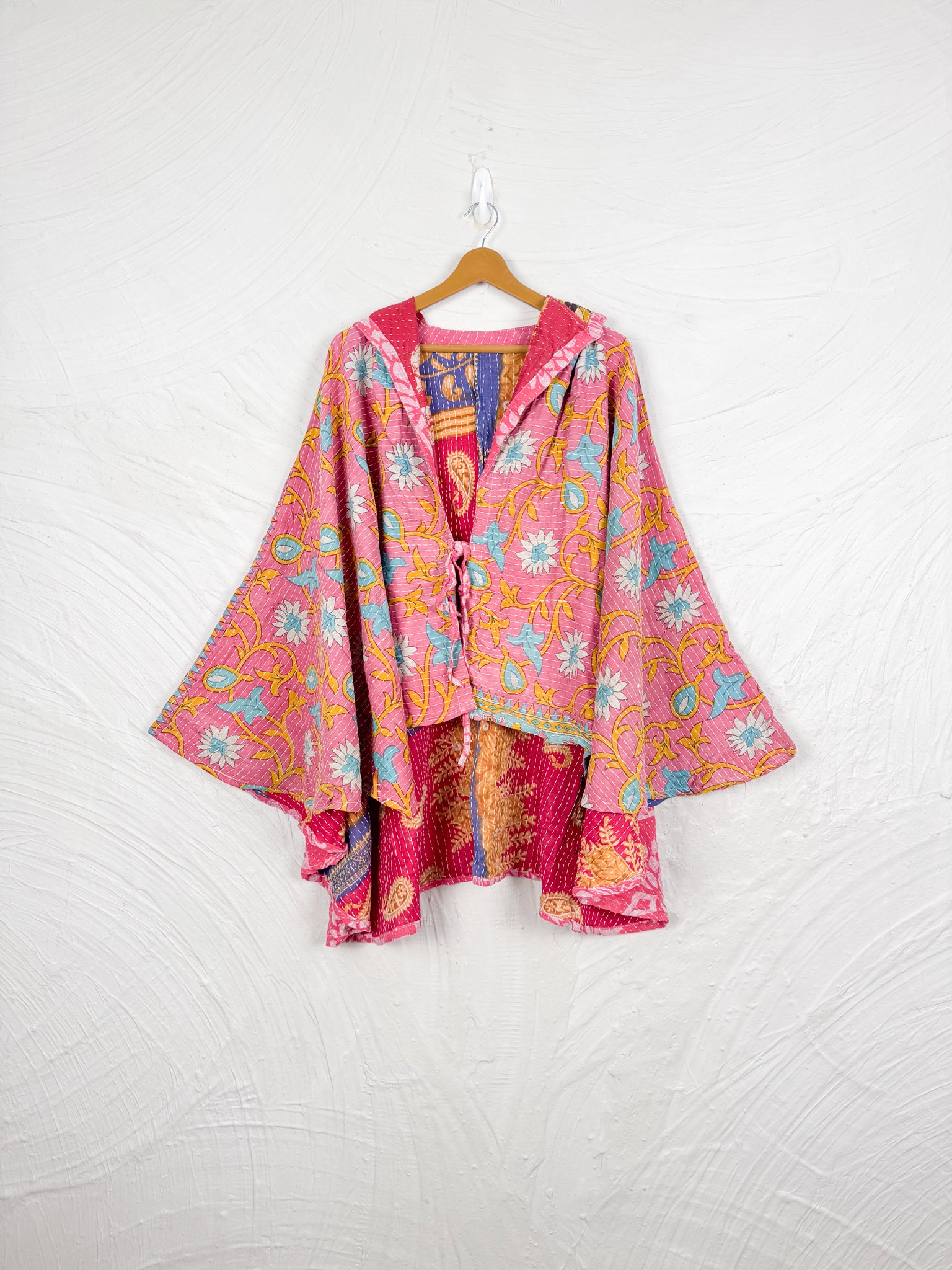 Handmade kantha poncho - Love Protect Sustain