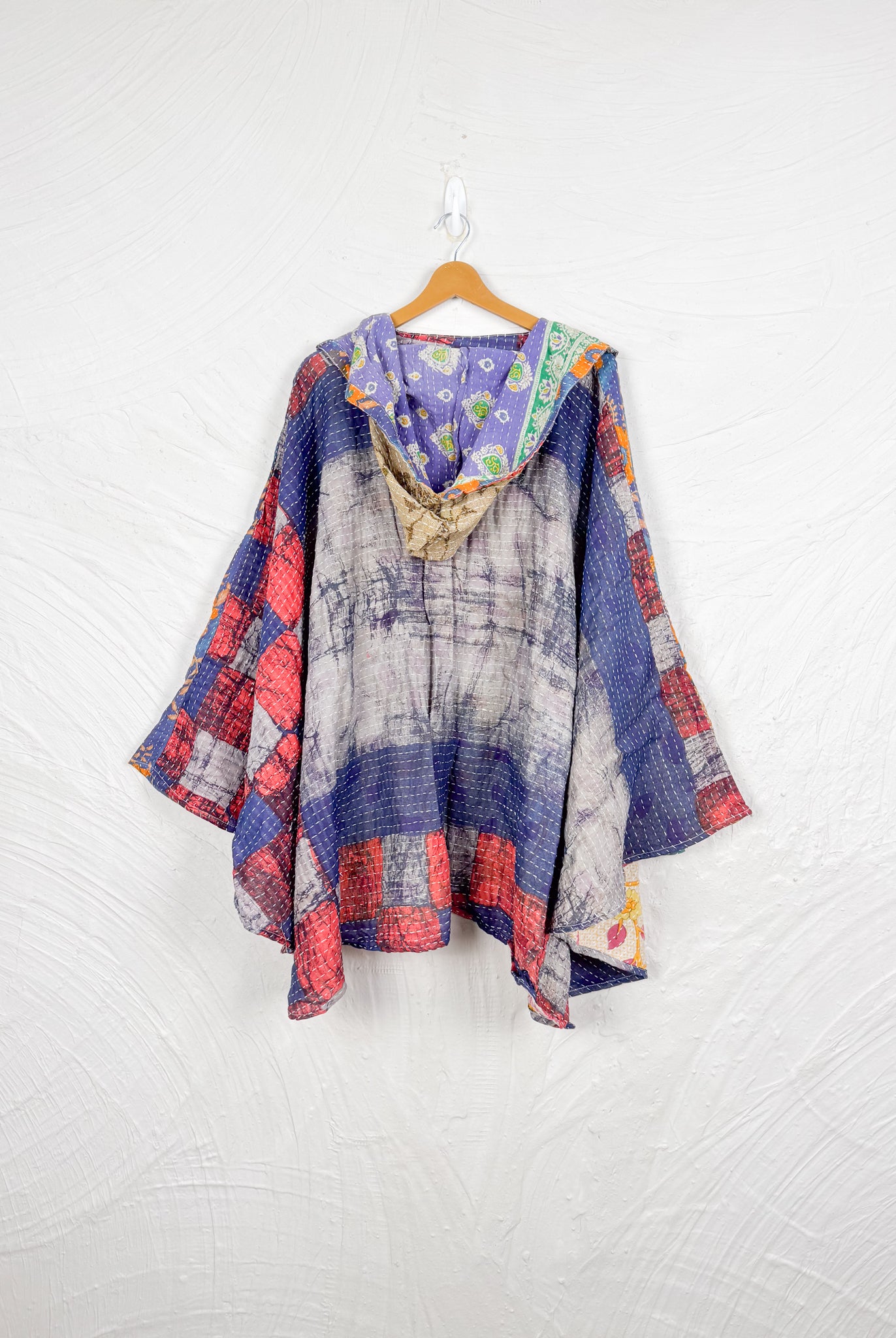 Handmade kantha poncho - Love Protect Sustain