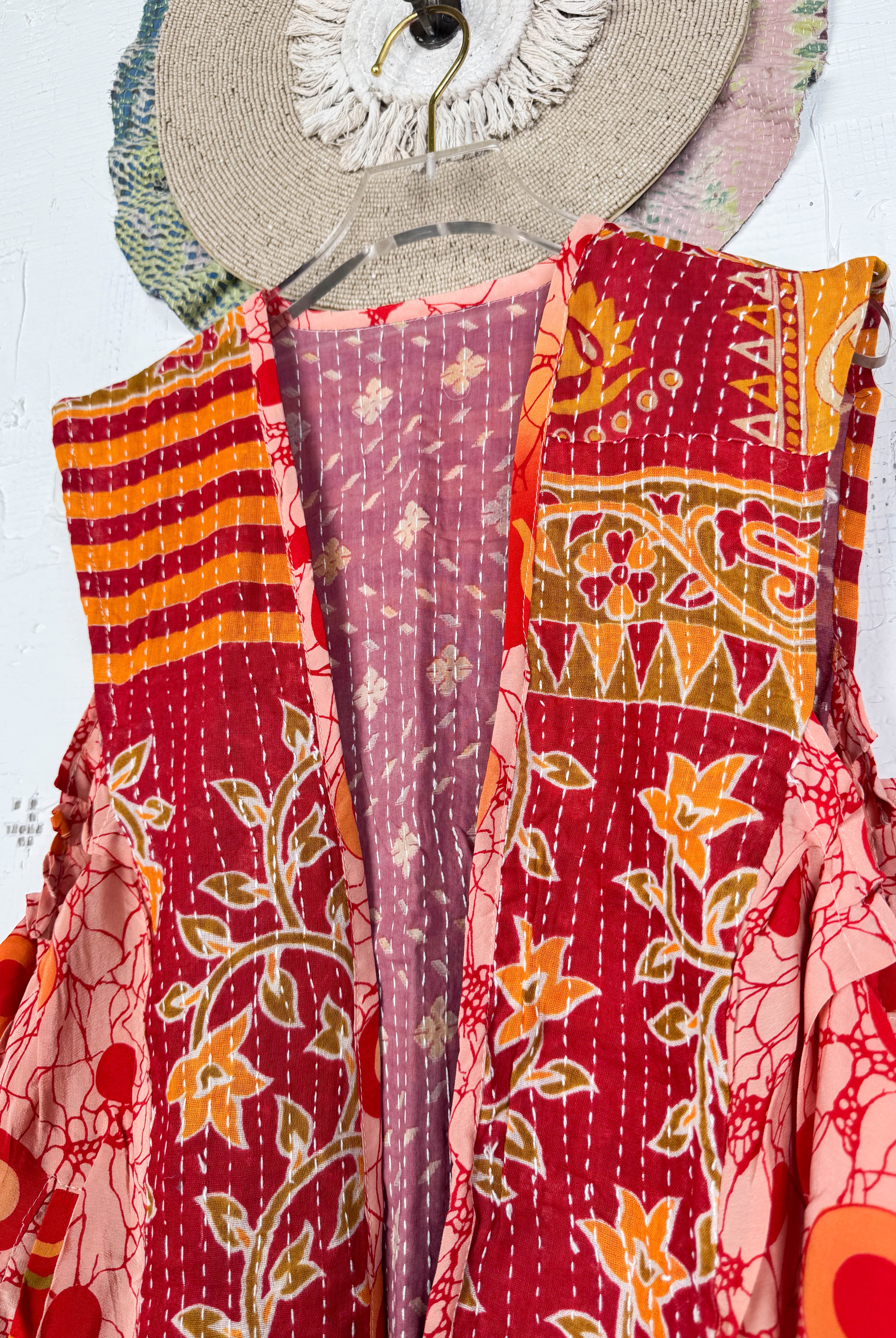 Handmade silk kantha top - Love Protect Sustain