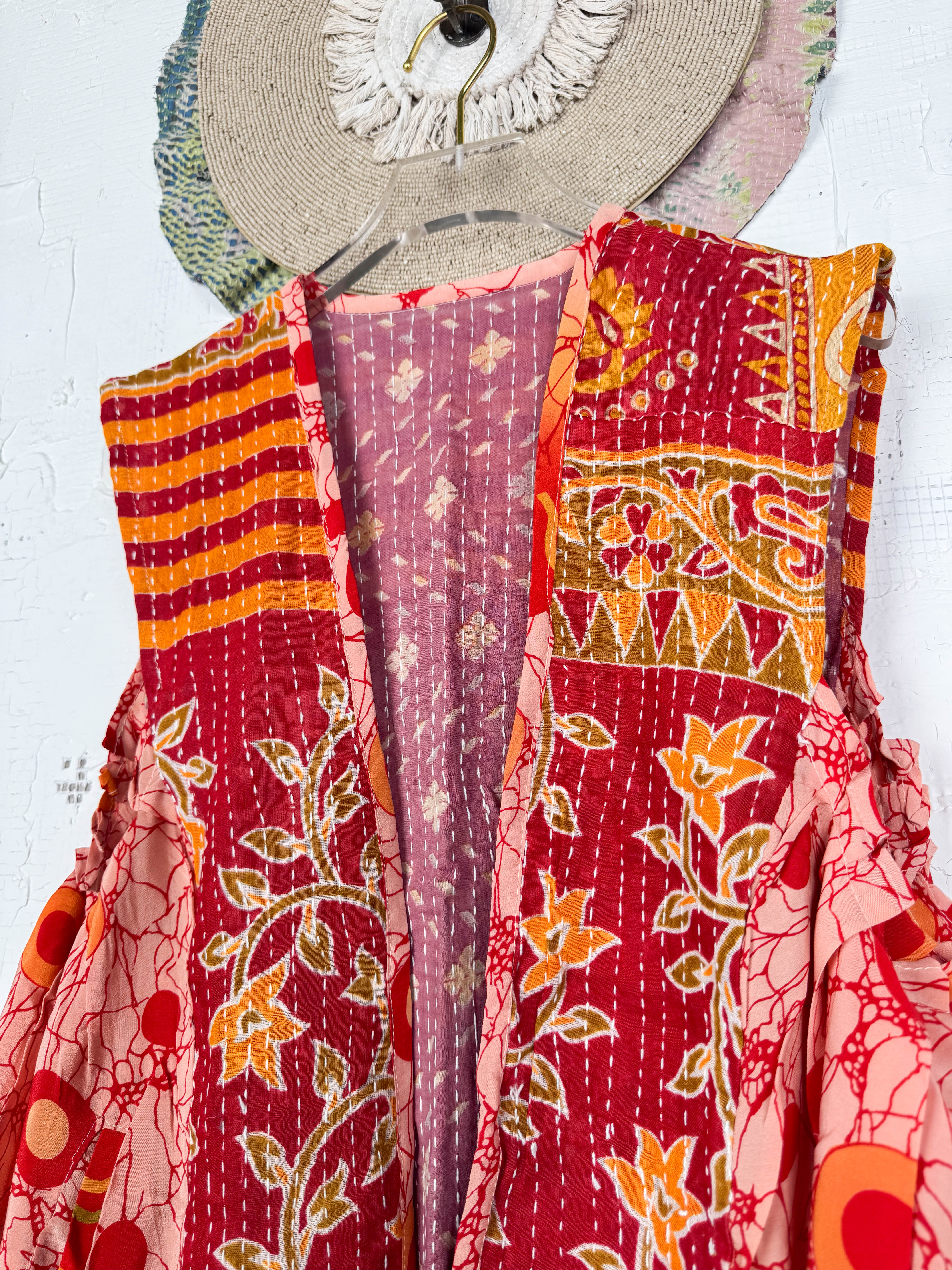 Handmade silk kantha top - Love Protect Sustain