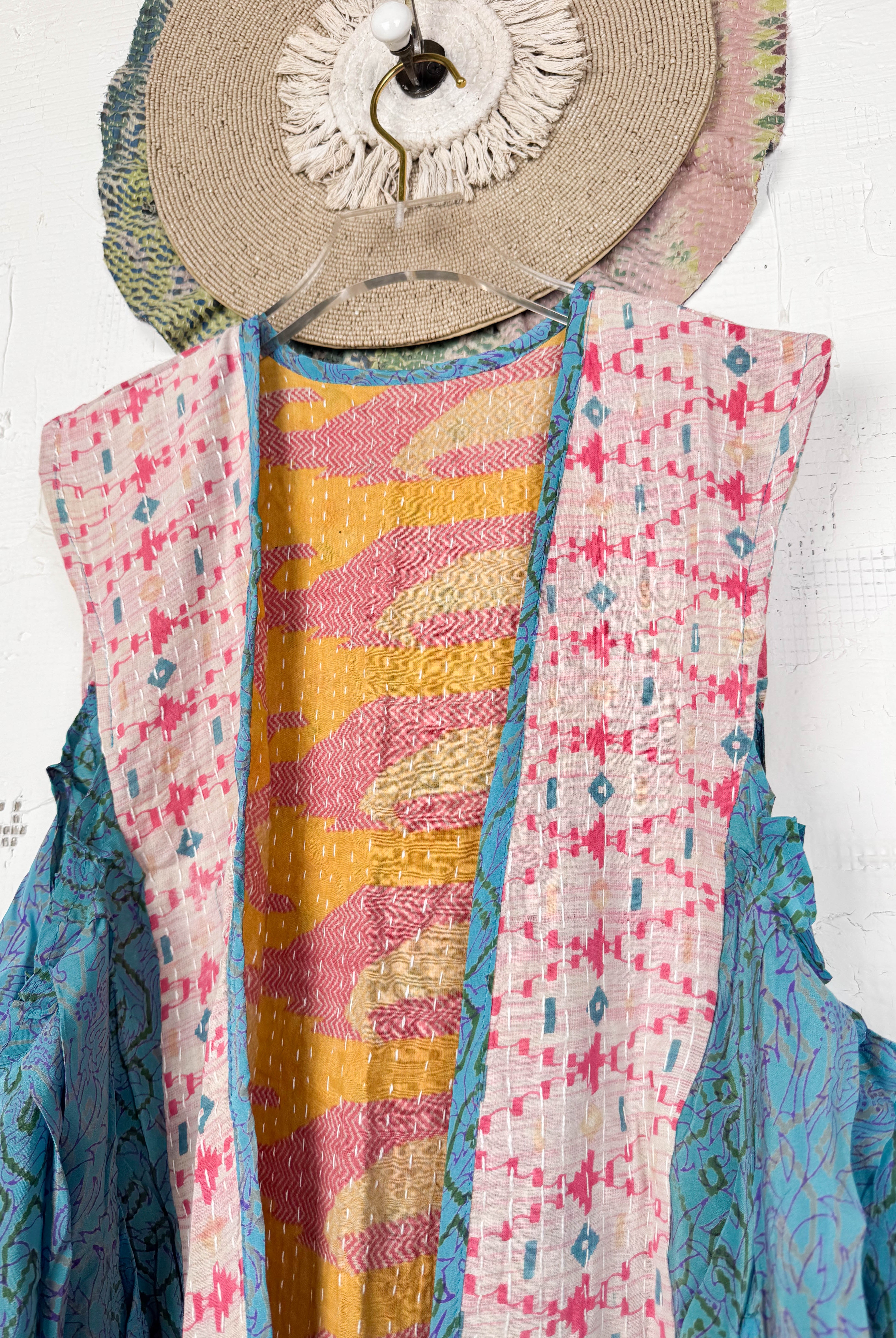 Handmade silk kantha top - Love Protect Sustain