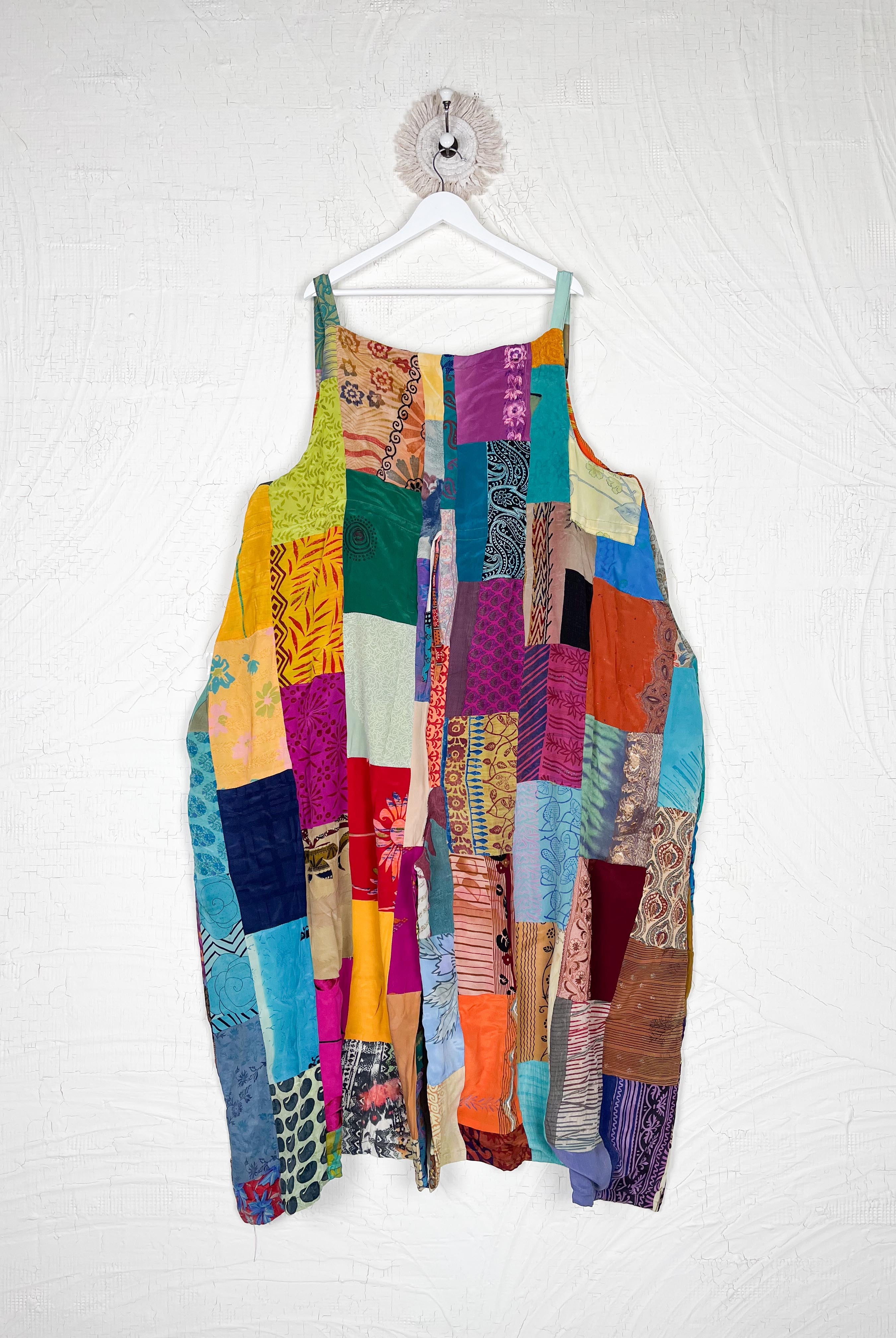 Harem style patchwork jumpsuit women - Love Protect Sustain