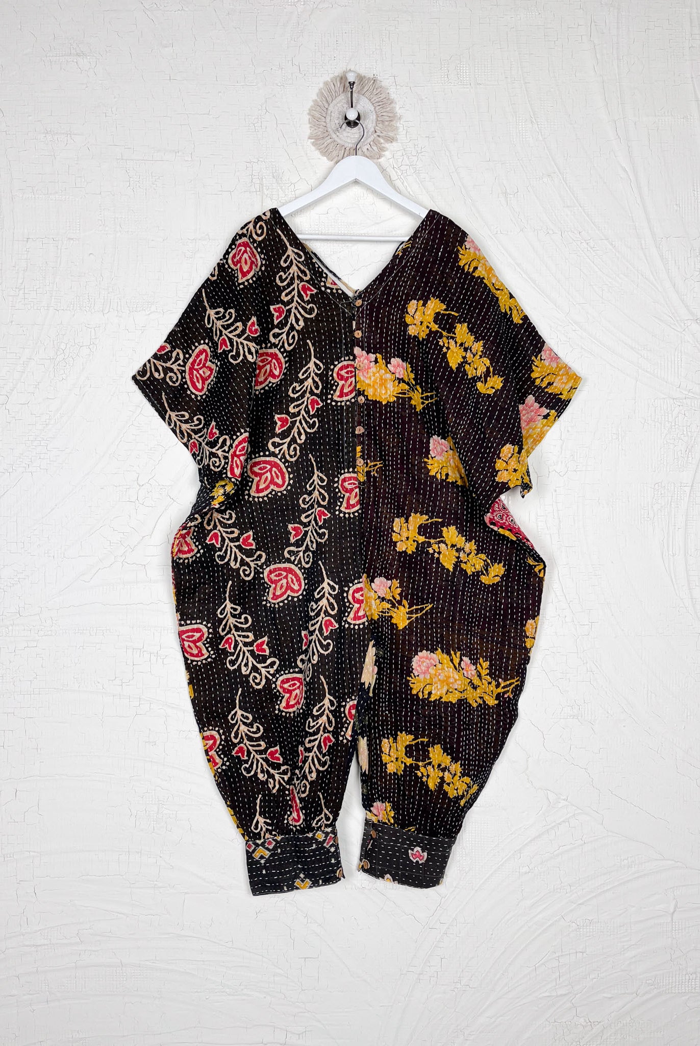 Hippie Kantha wide leg jumpsuit - Love Protect Sustain