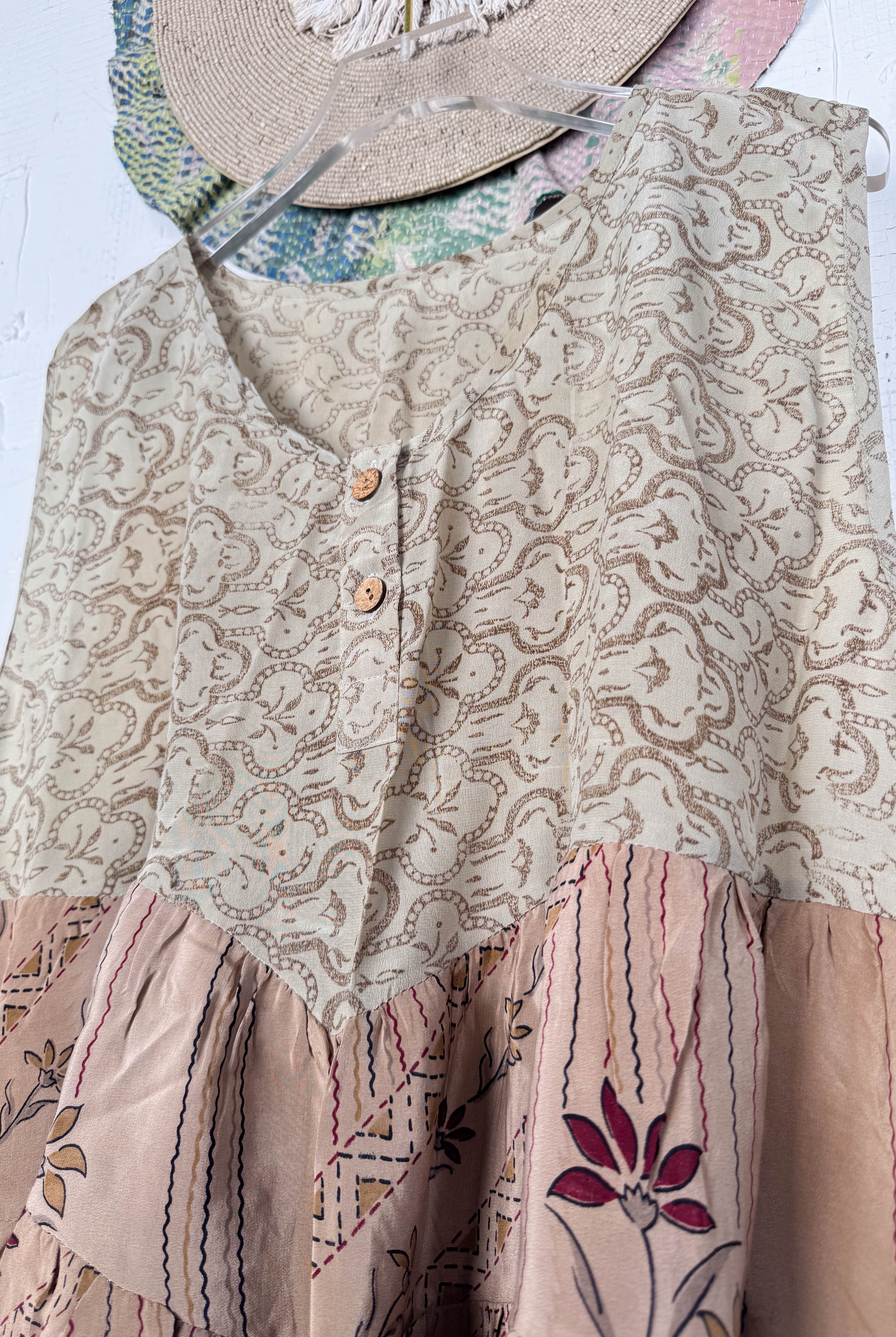 Hippie silk patchwork Top - Love Protect Sustain