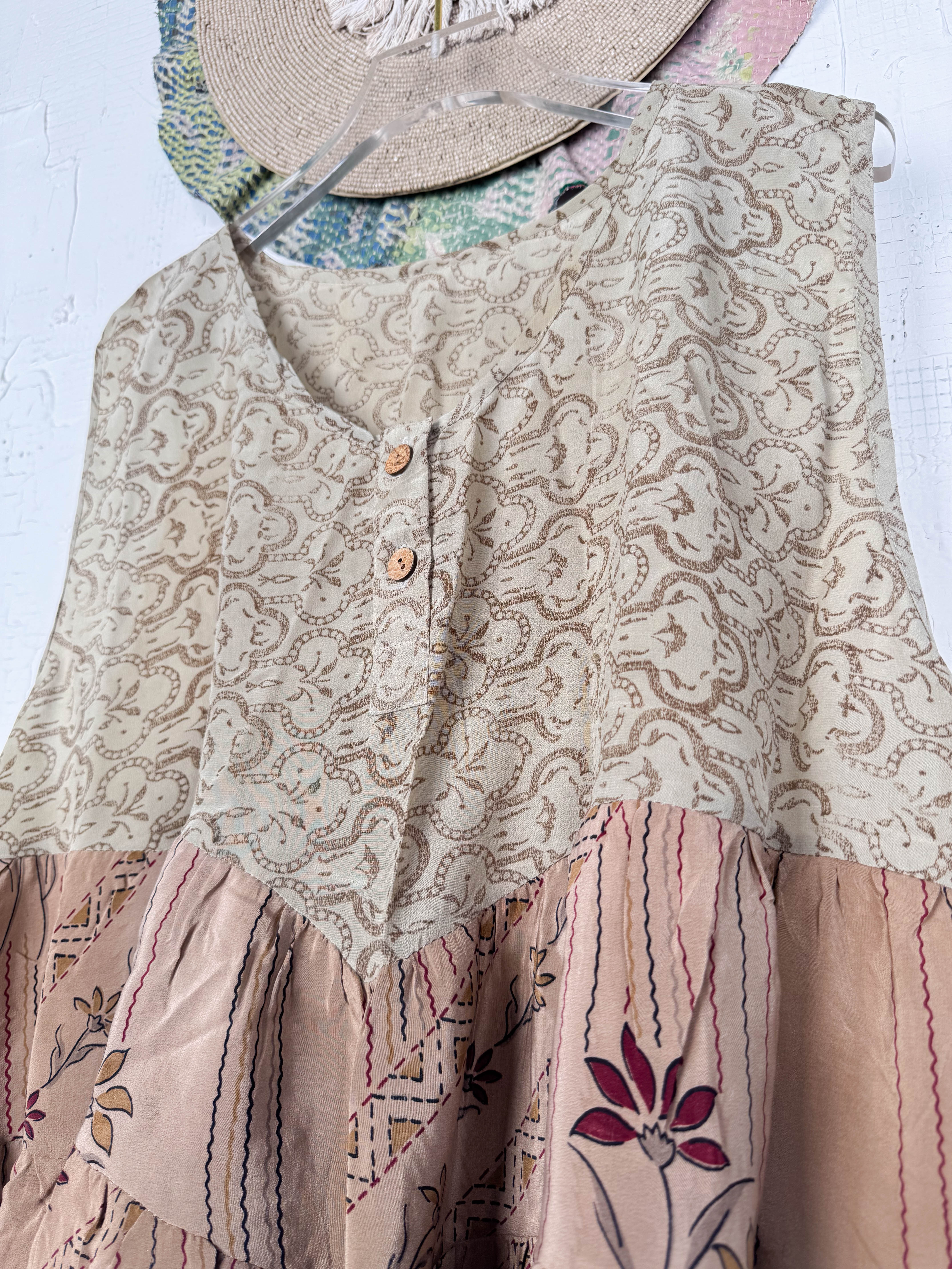 Hippie silk patchwork Top - Love Protect Sustain