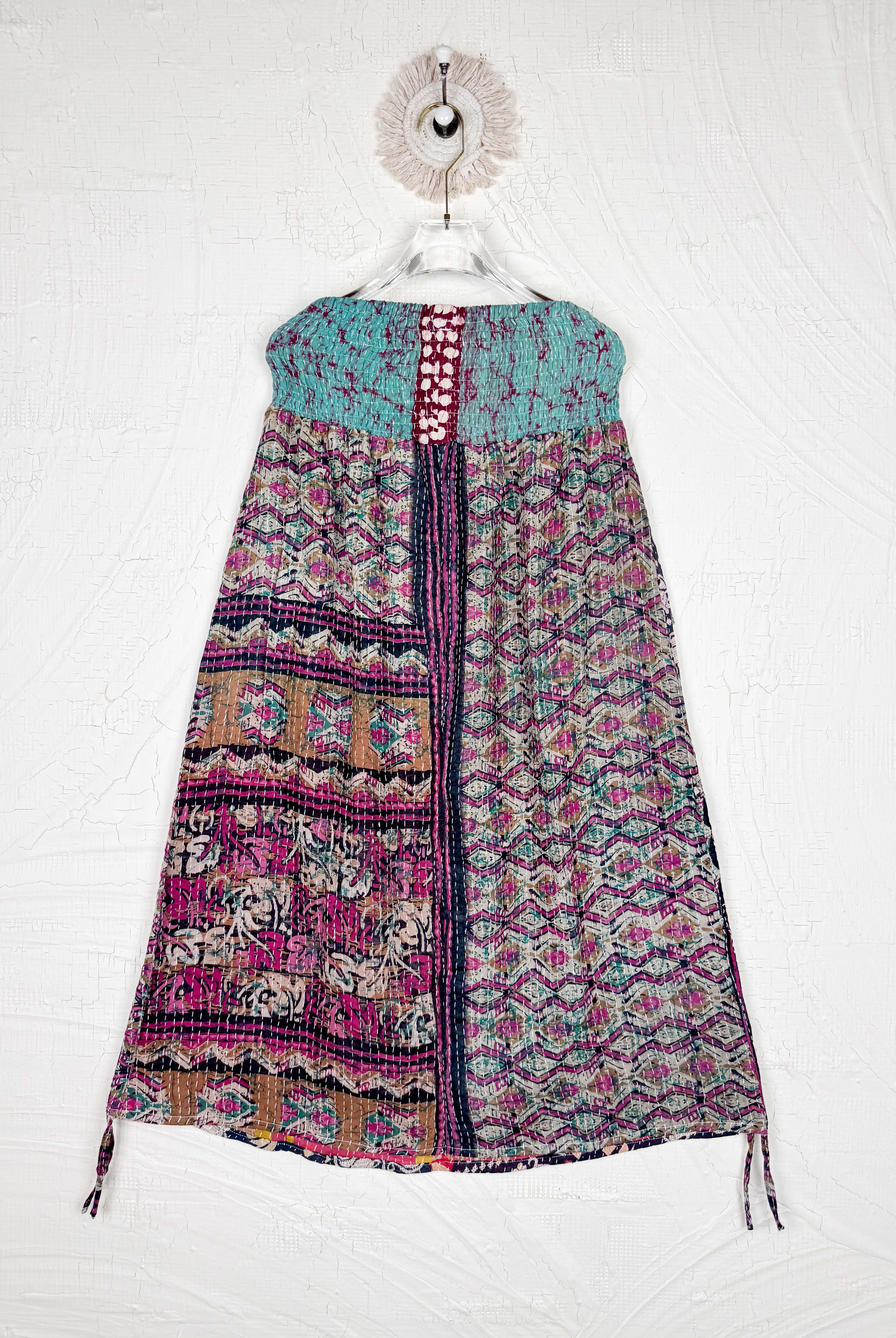 Hippie style skirt kantha - Love Protect Sustain