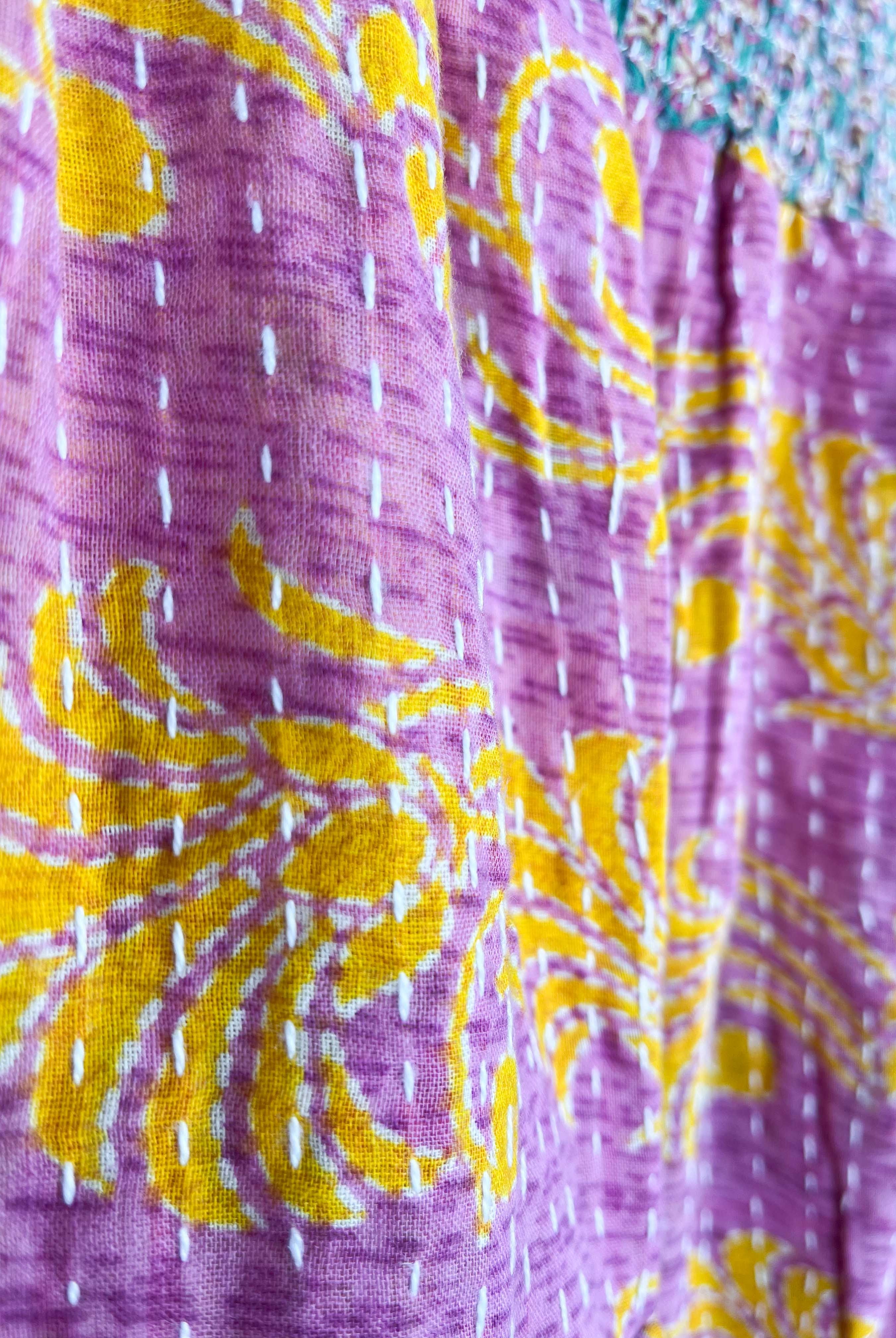 Hippie style skirt kantha - Love Protect Sustain