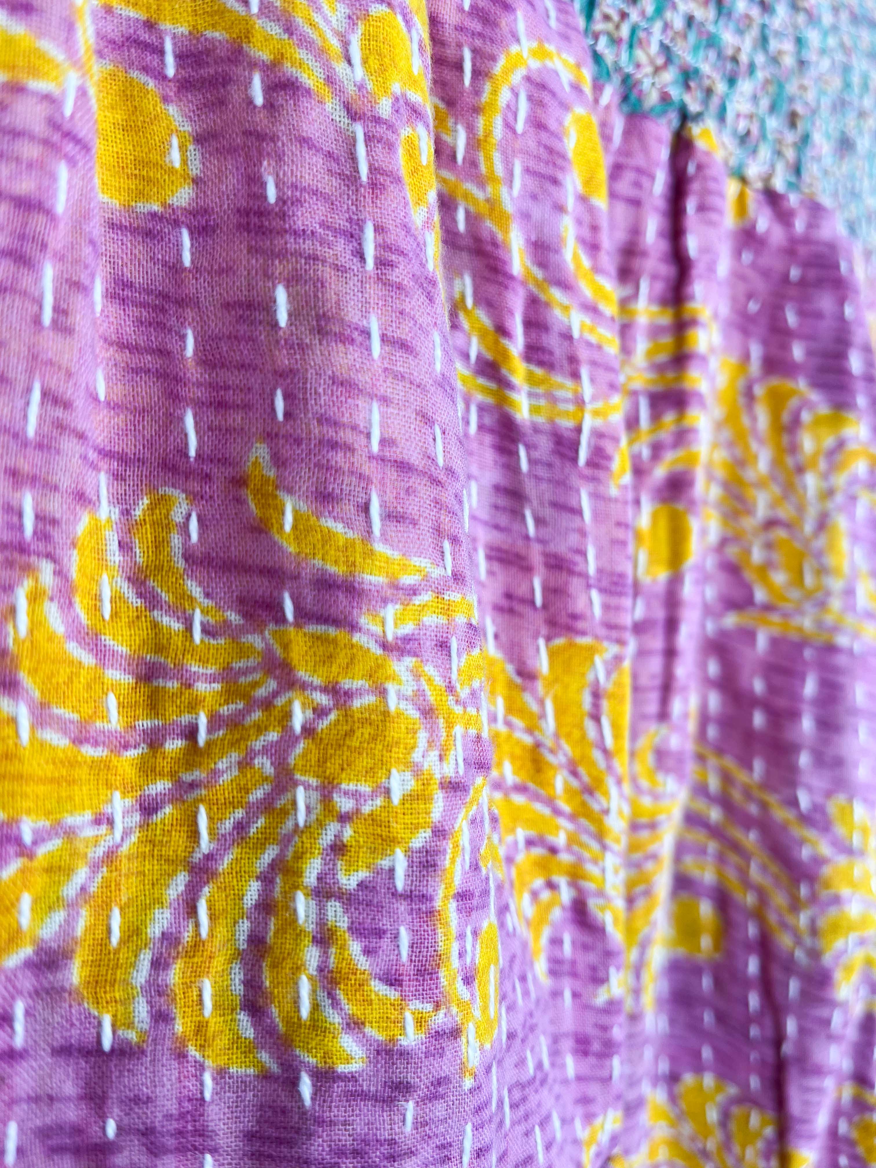 Hippie style skirt kantha - Love Protect Sustain