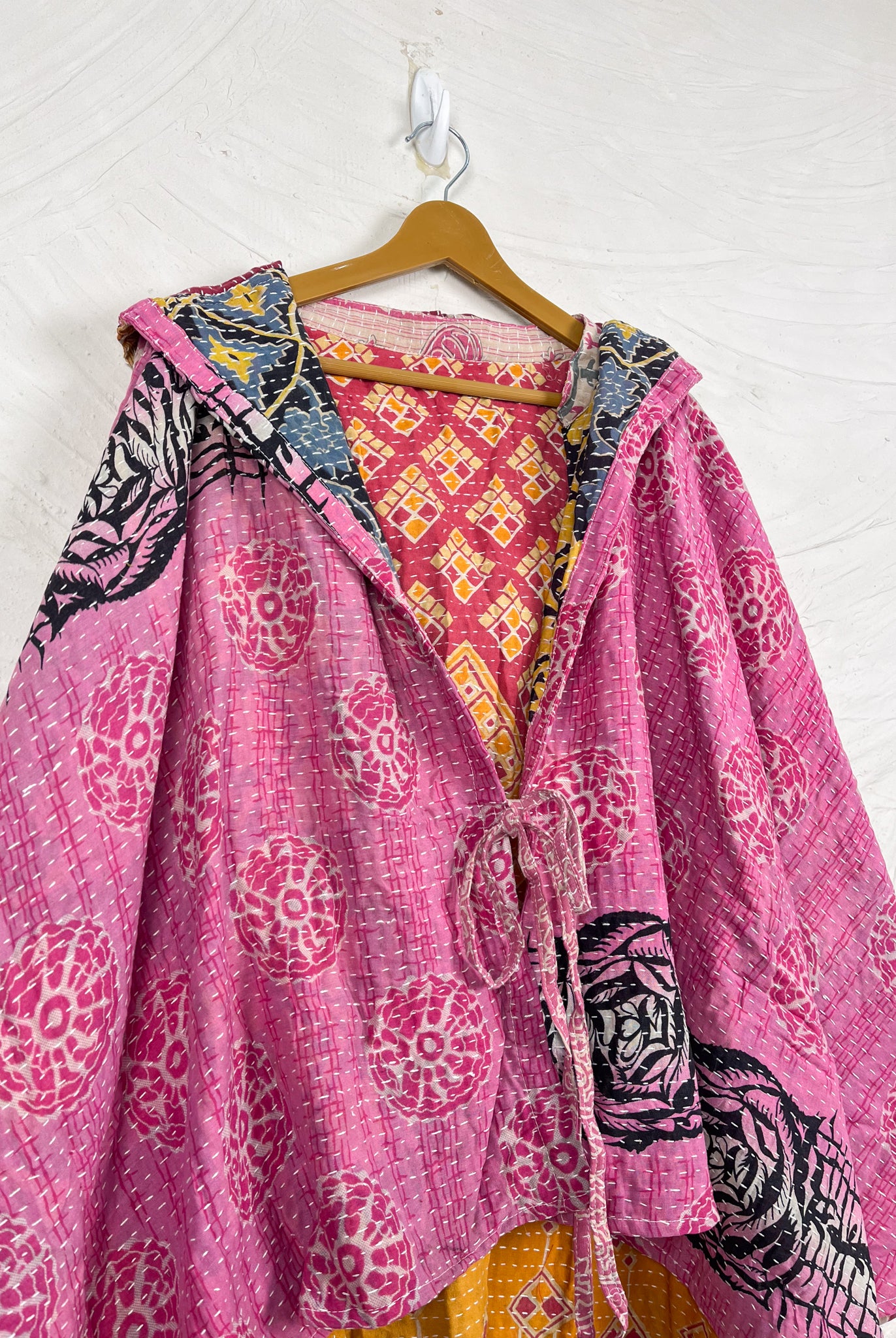 Hooded Kantha Jacket - Love Protect Sustain