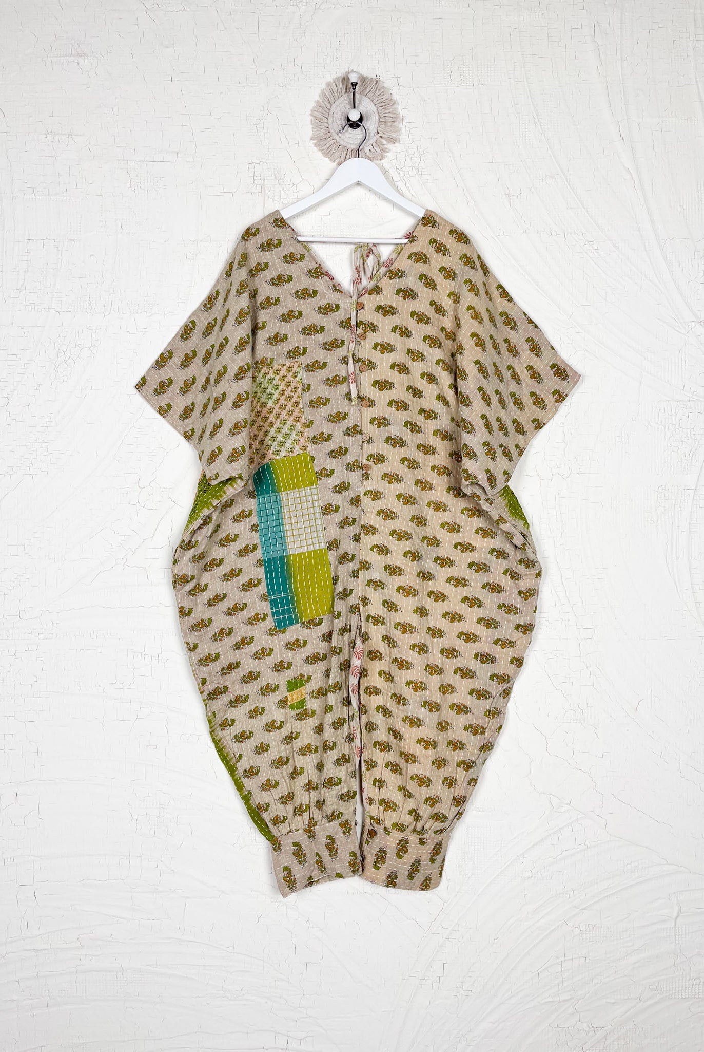 How to wash Kantha quilt fabric jumpsuit - Love Protect Sustain