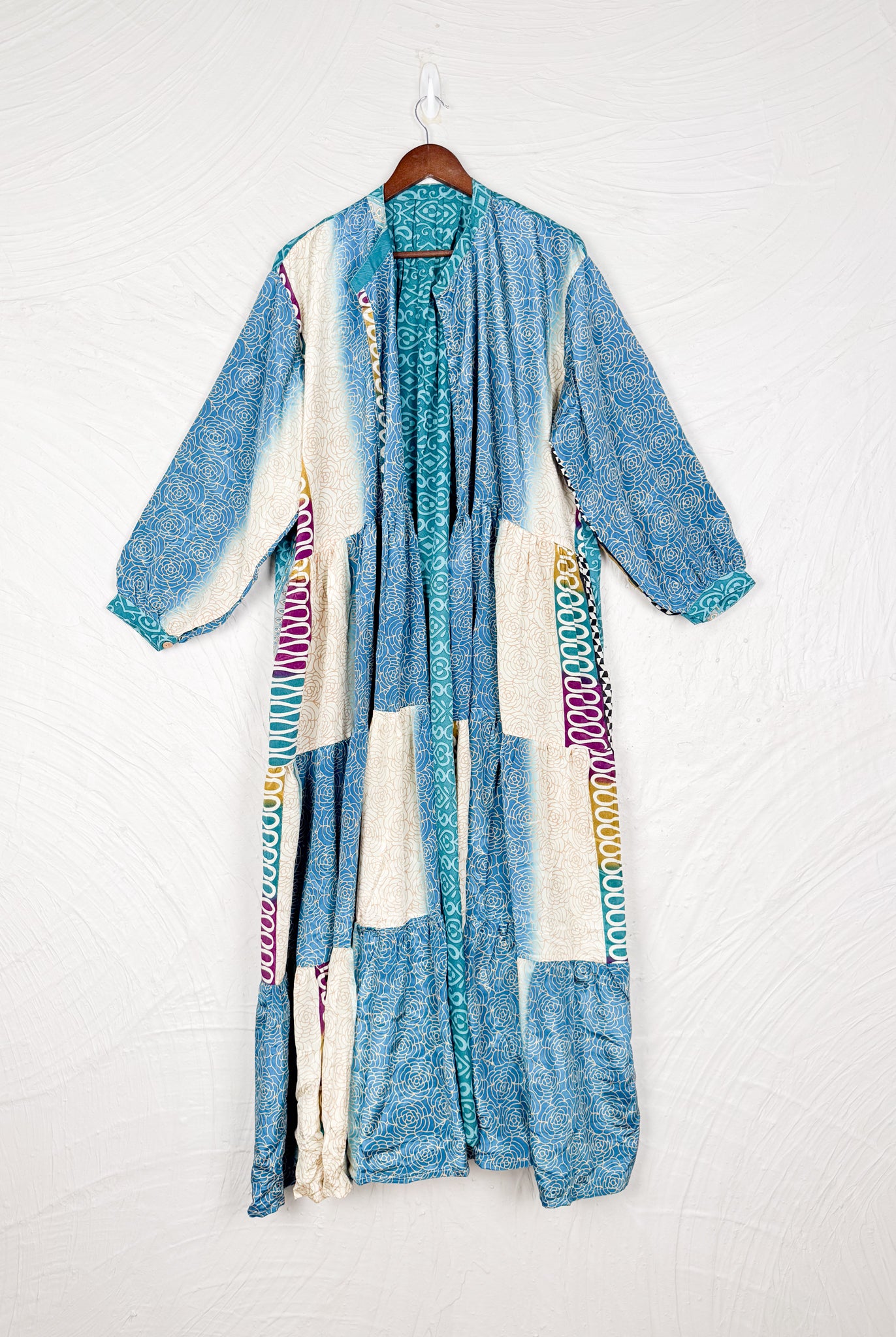 Vintage silk Tired Dress - Love Protect Sustain