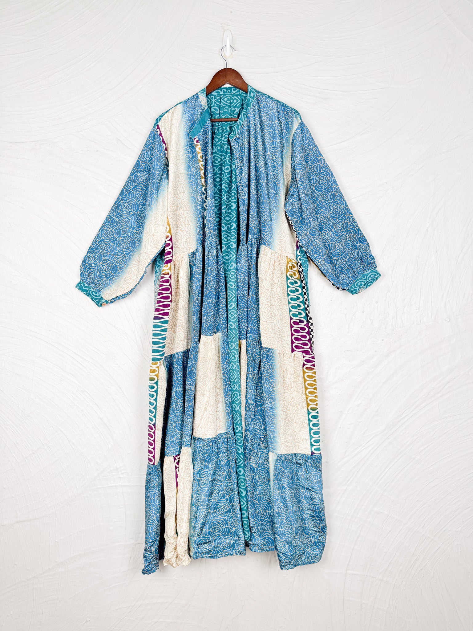 Vintage silk Tired Dress - Love Protect Sustain