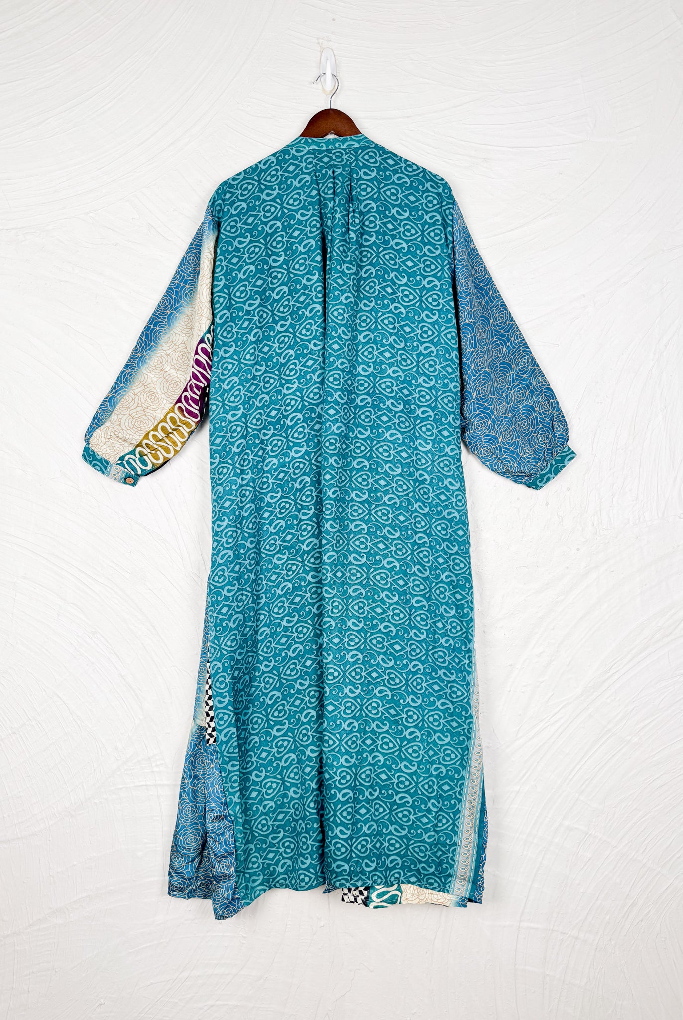 blue silk boho dress - Love Protect Sustain