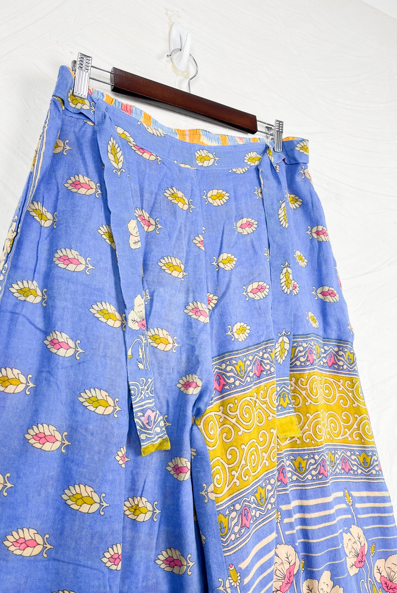Blue vintage cotton pants - Love Protect Sustain