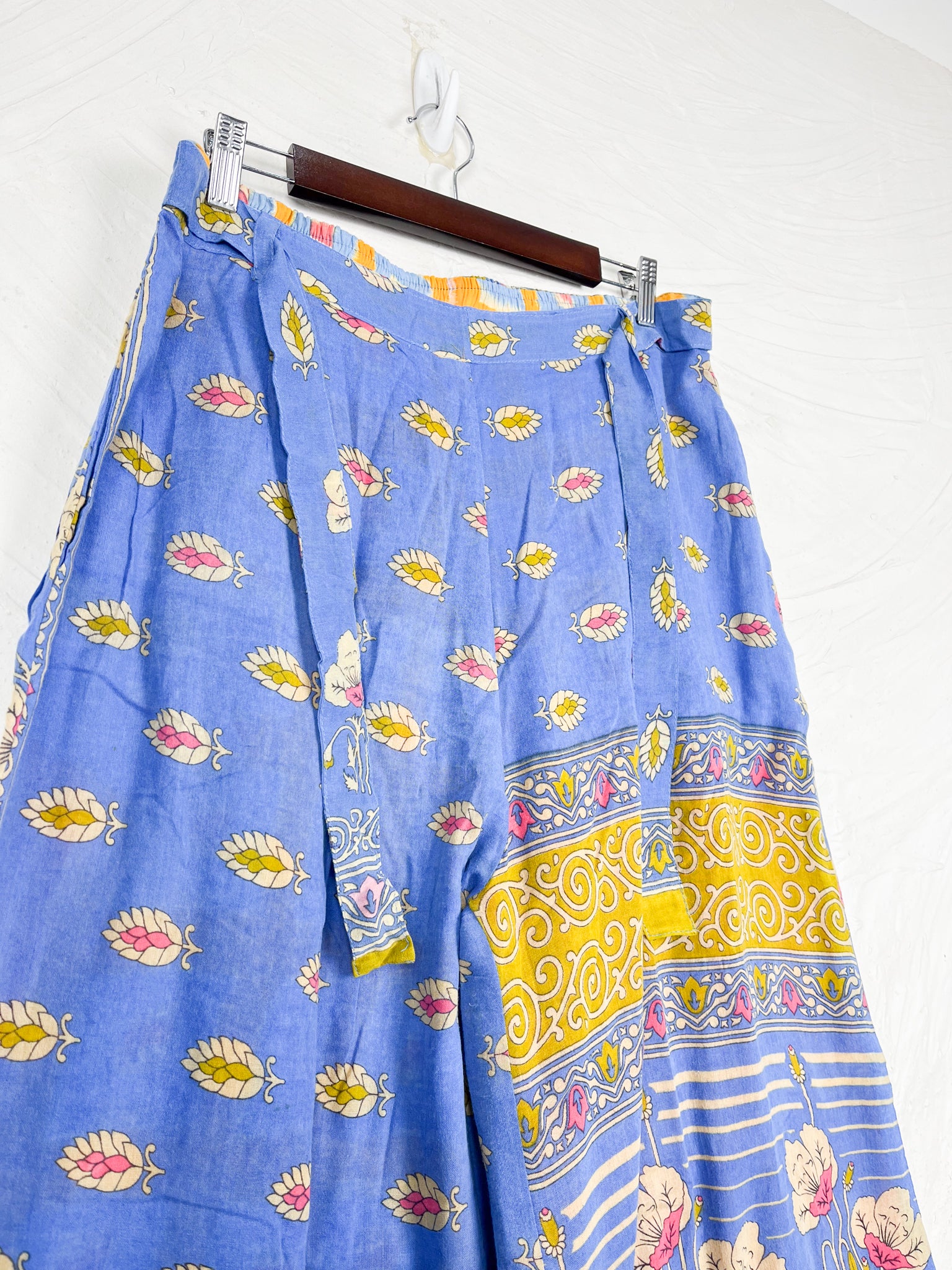 Blue vintage cotton pants - Love Protect Sustain
