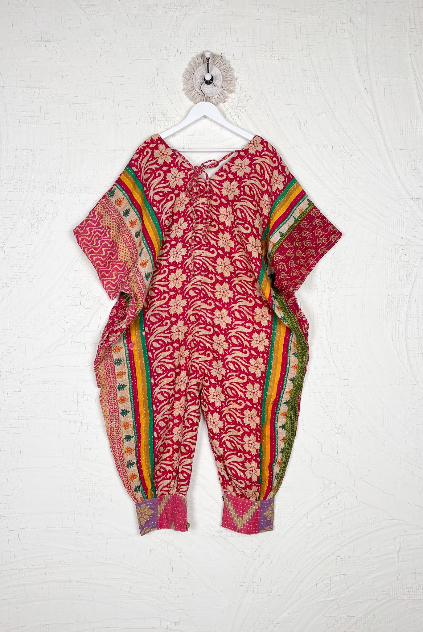 Indian Kantha embroidery jumpsuit - Love Protect Sustain