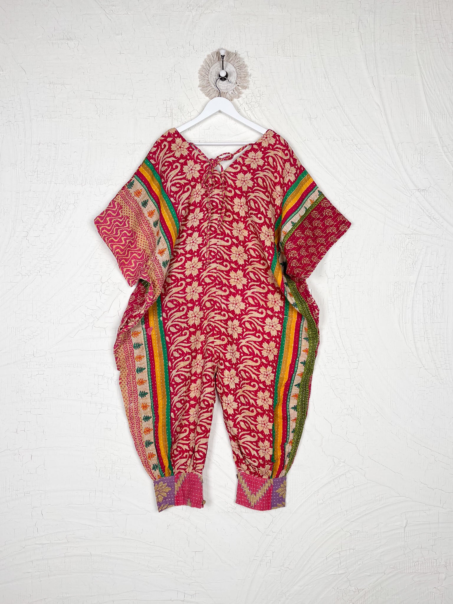 Indian Kantha embroidery jumpsuit - Love Protect Sustain