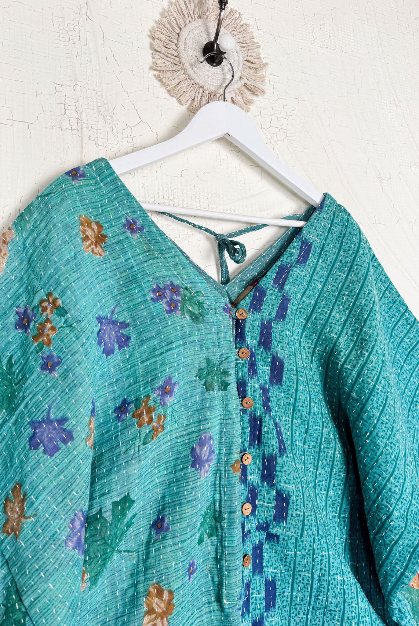 Indian Kantha embroidery jumpsuit - Love Protect Sustain