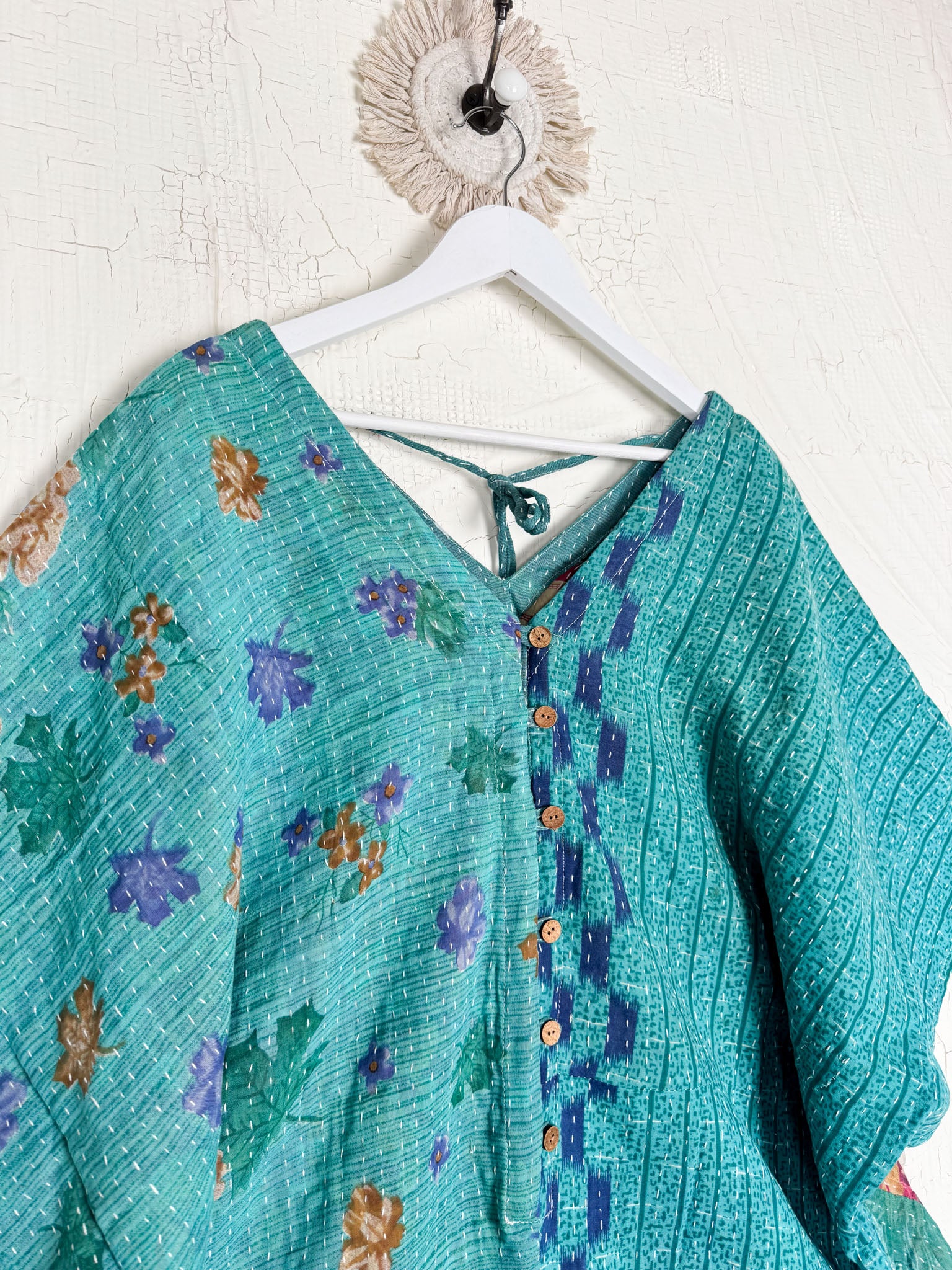 Indian Kantha embroidery jumpsuit - Love Protect Sustain