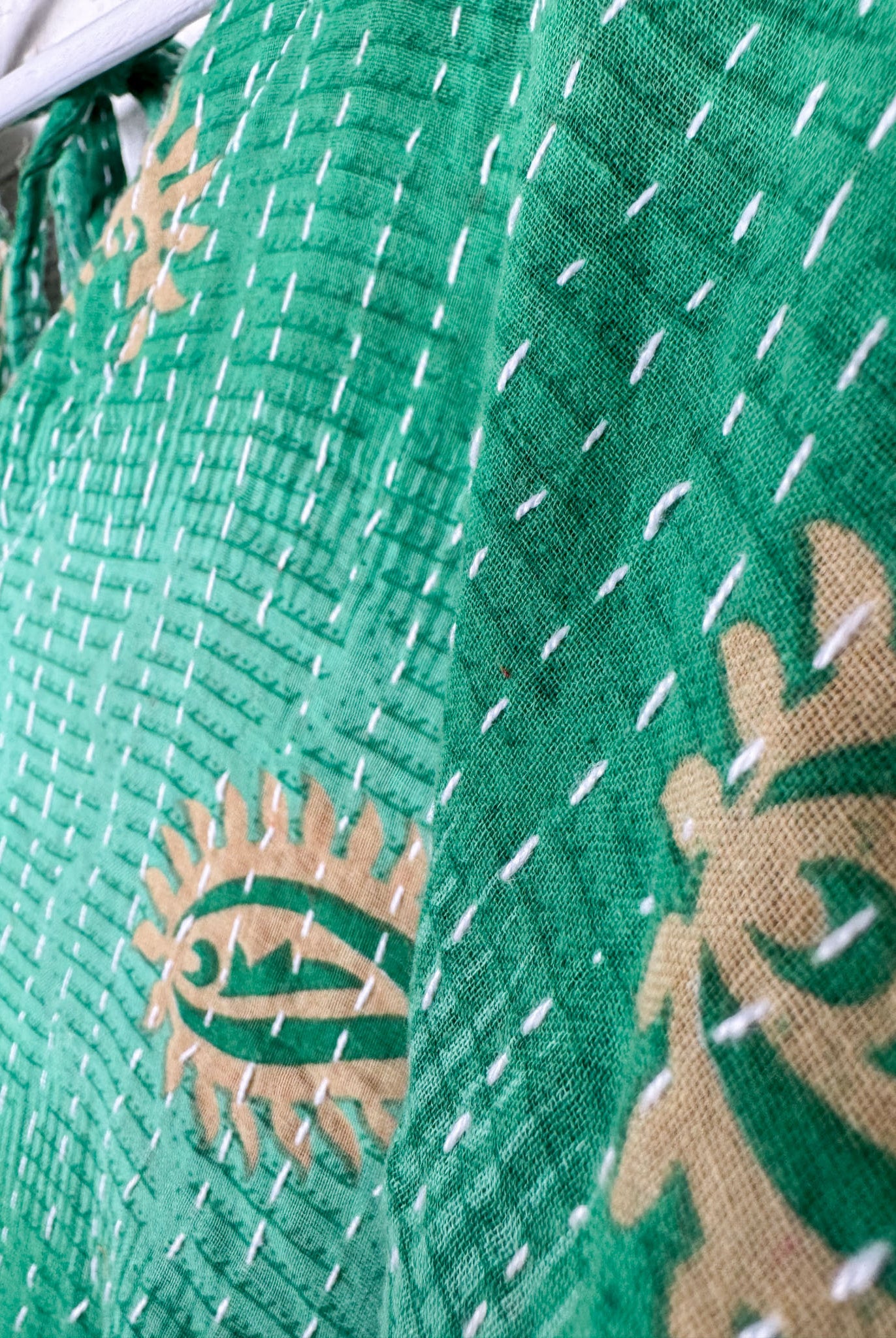 Indian Kantha embroidery jumpsuit - Love Protect Sustain