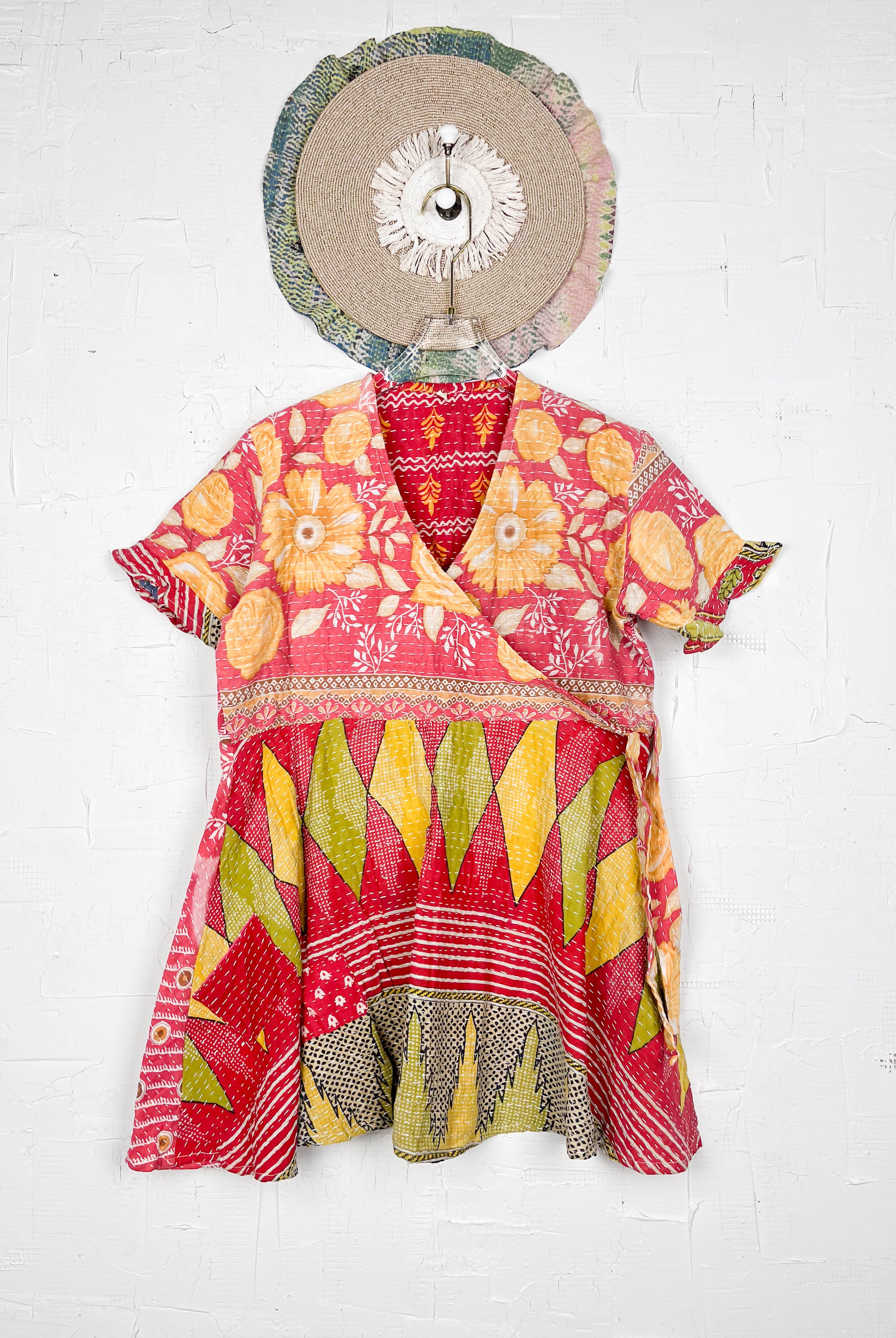 Indian print wrap dress - Love Protect Sustain