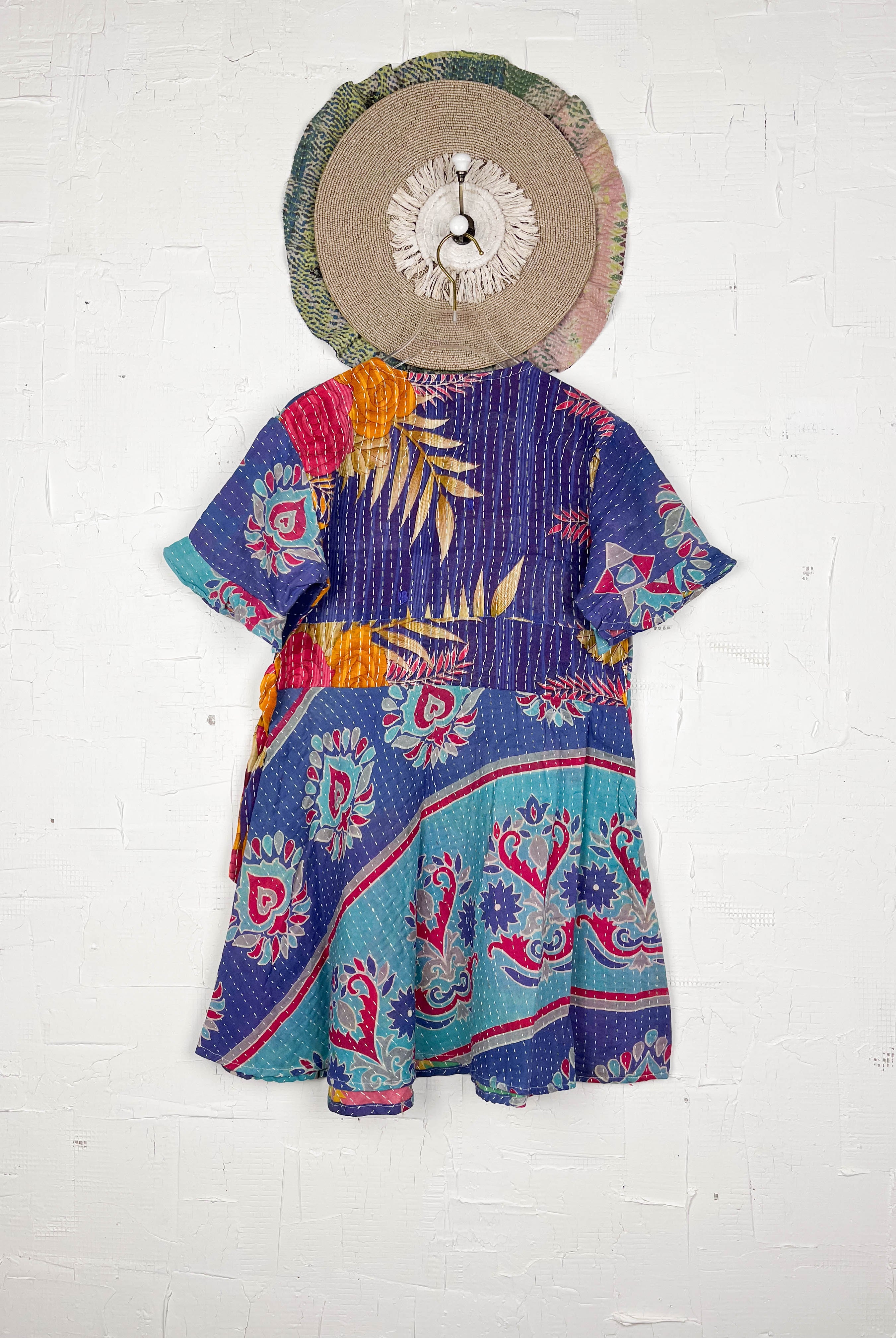 Kantha Blue Dress - Love Protect Sustain