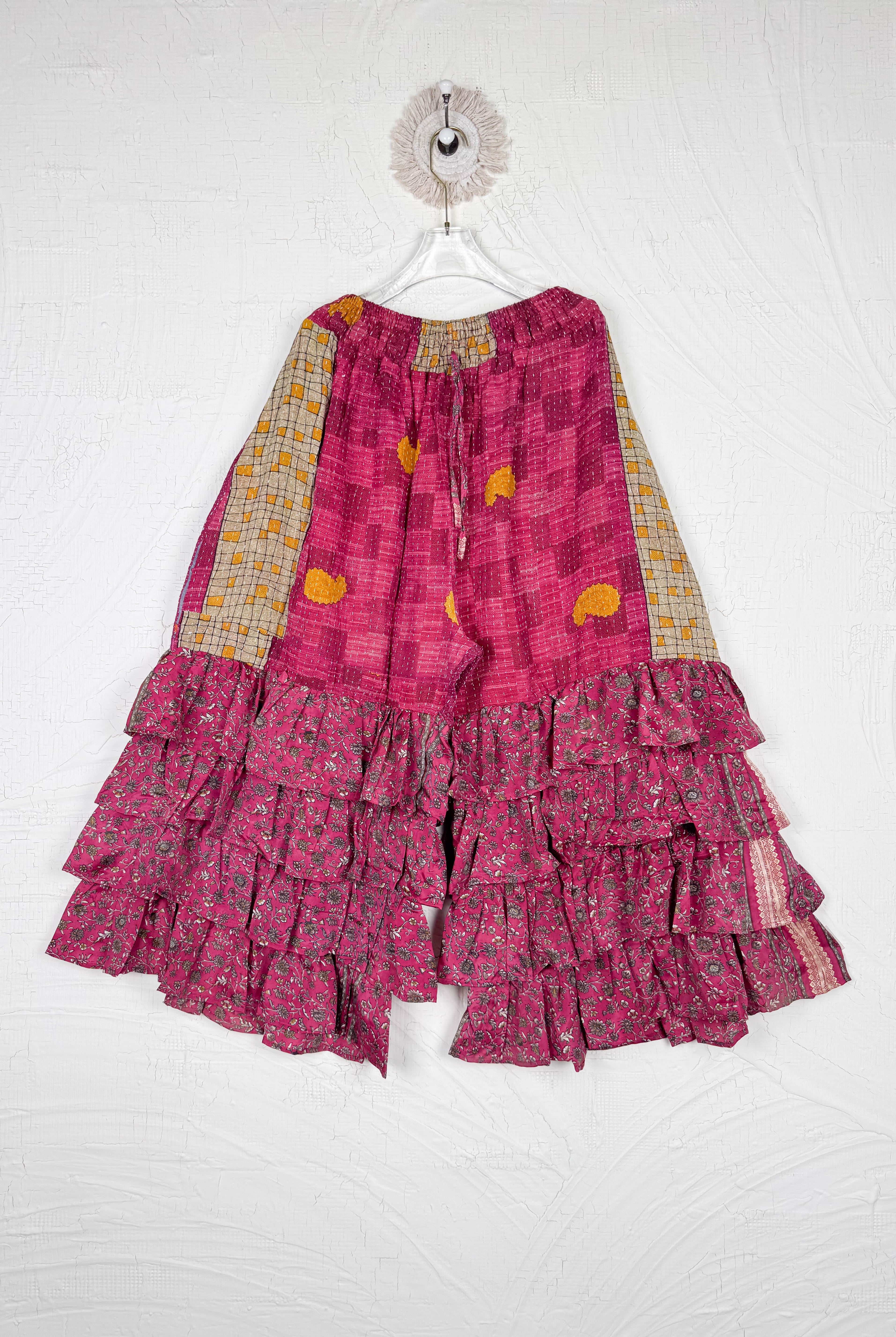 Kantha Boho Ruffle Pants - Love Protect Sustain