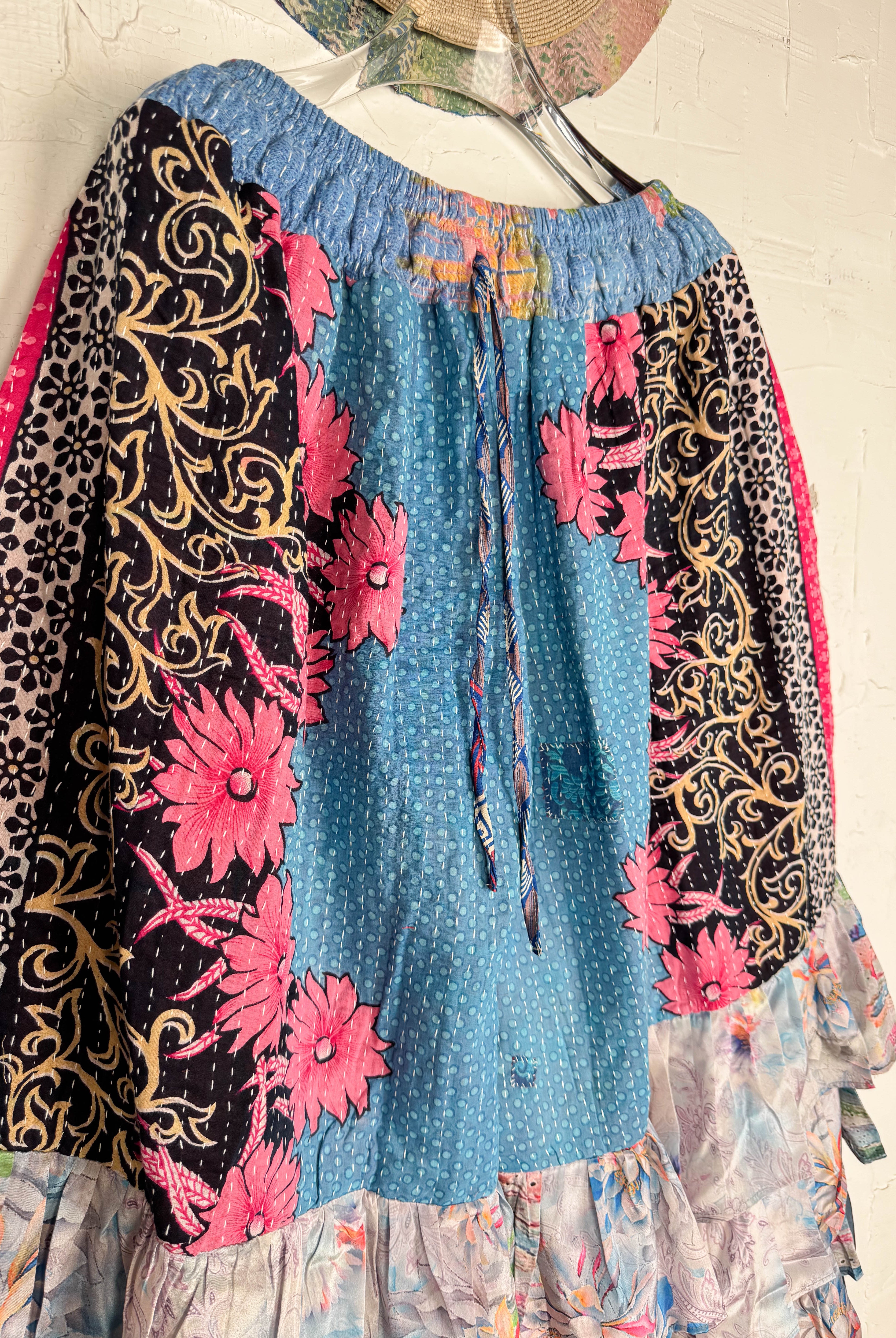 Kantha Boho ruffle pants - Love Protect Sustain