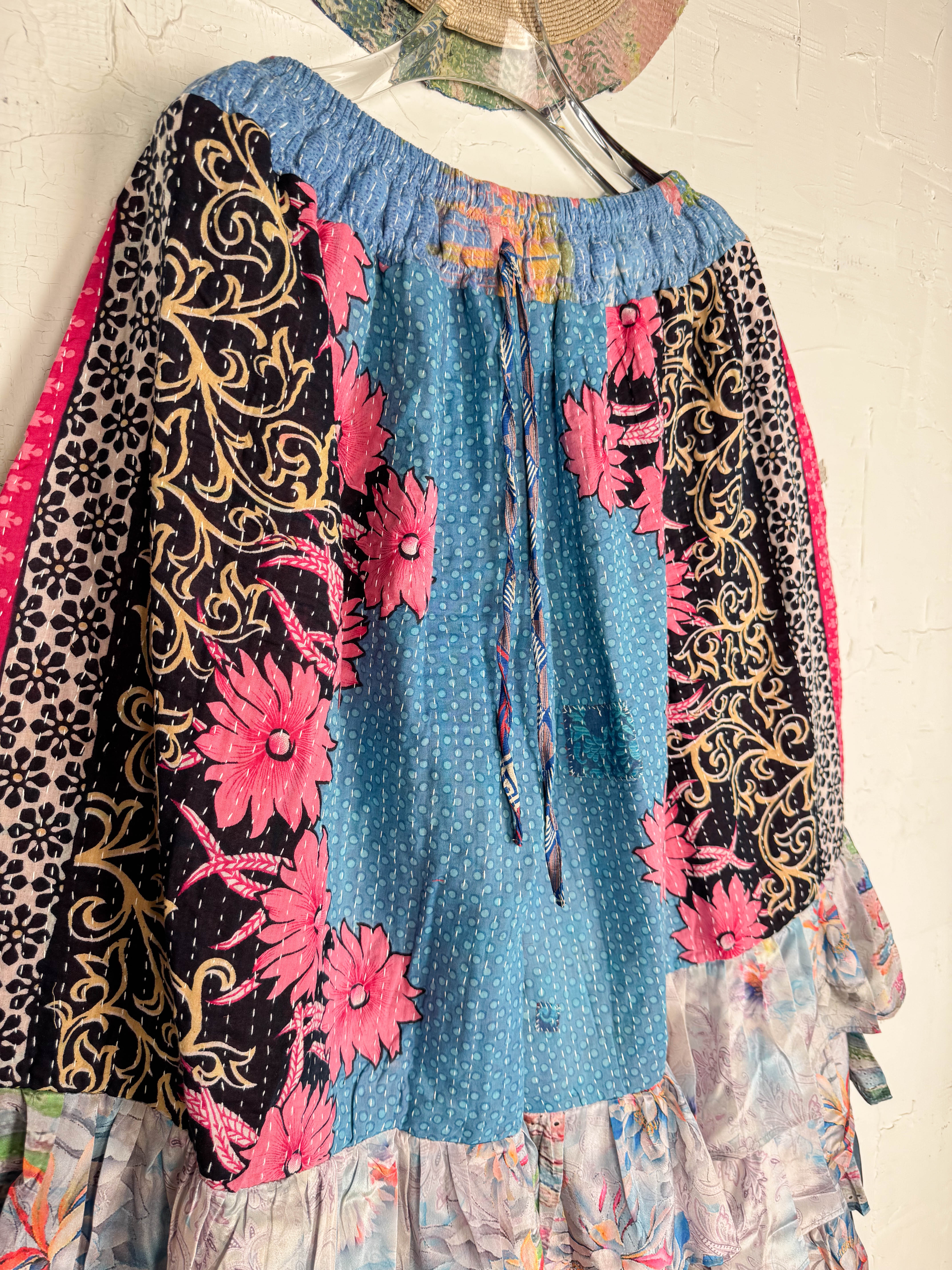 Kantha Boho ruffle pants - Love Protect Sustain