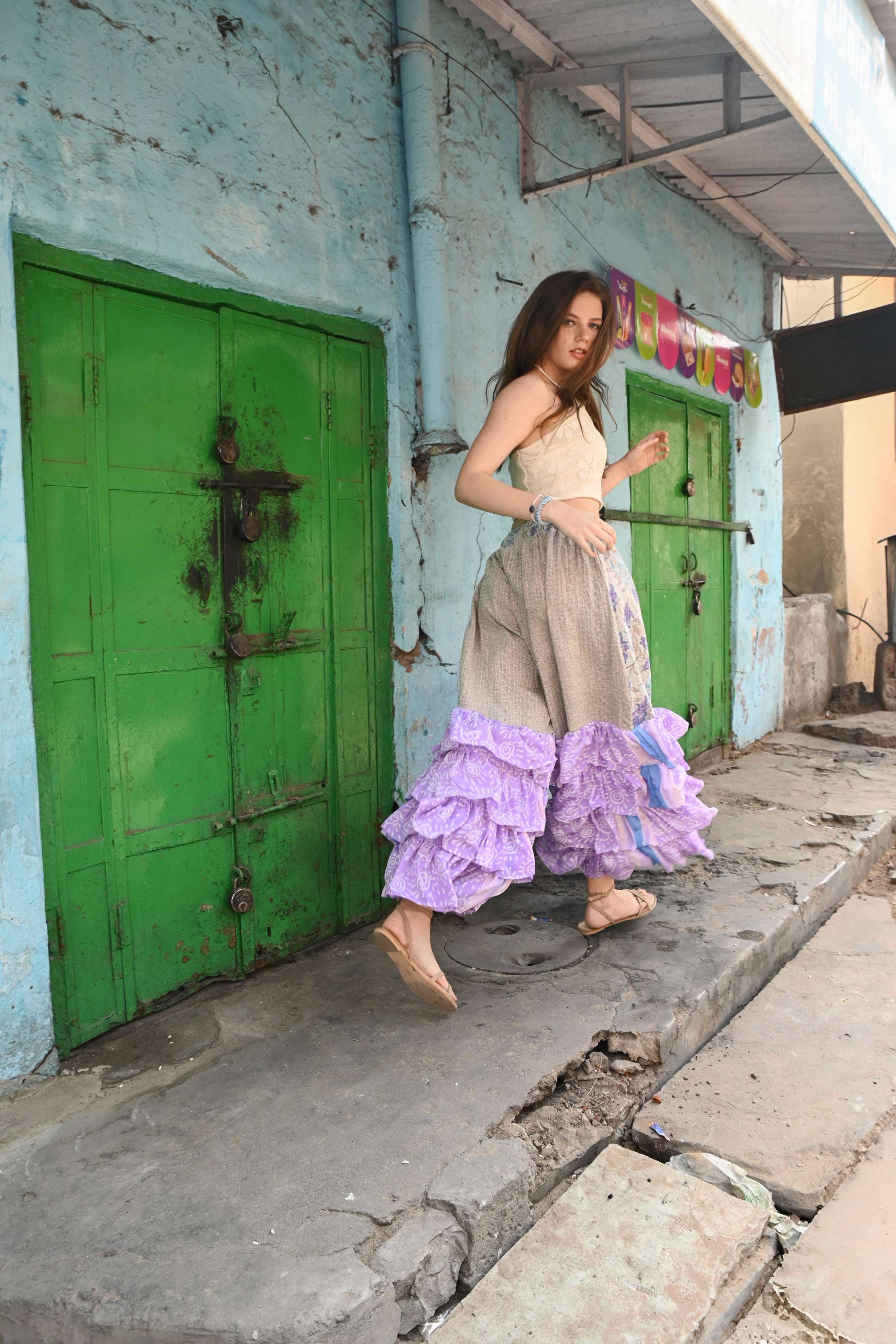 Kantha Free Size Ruffler Pants - Love Protect Sustain