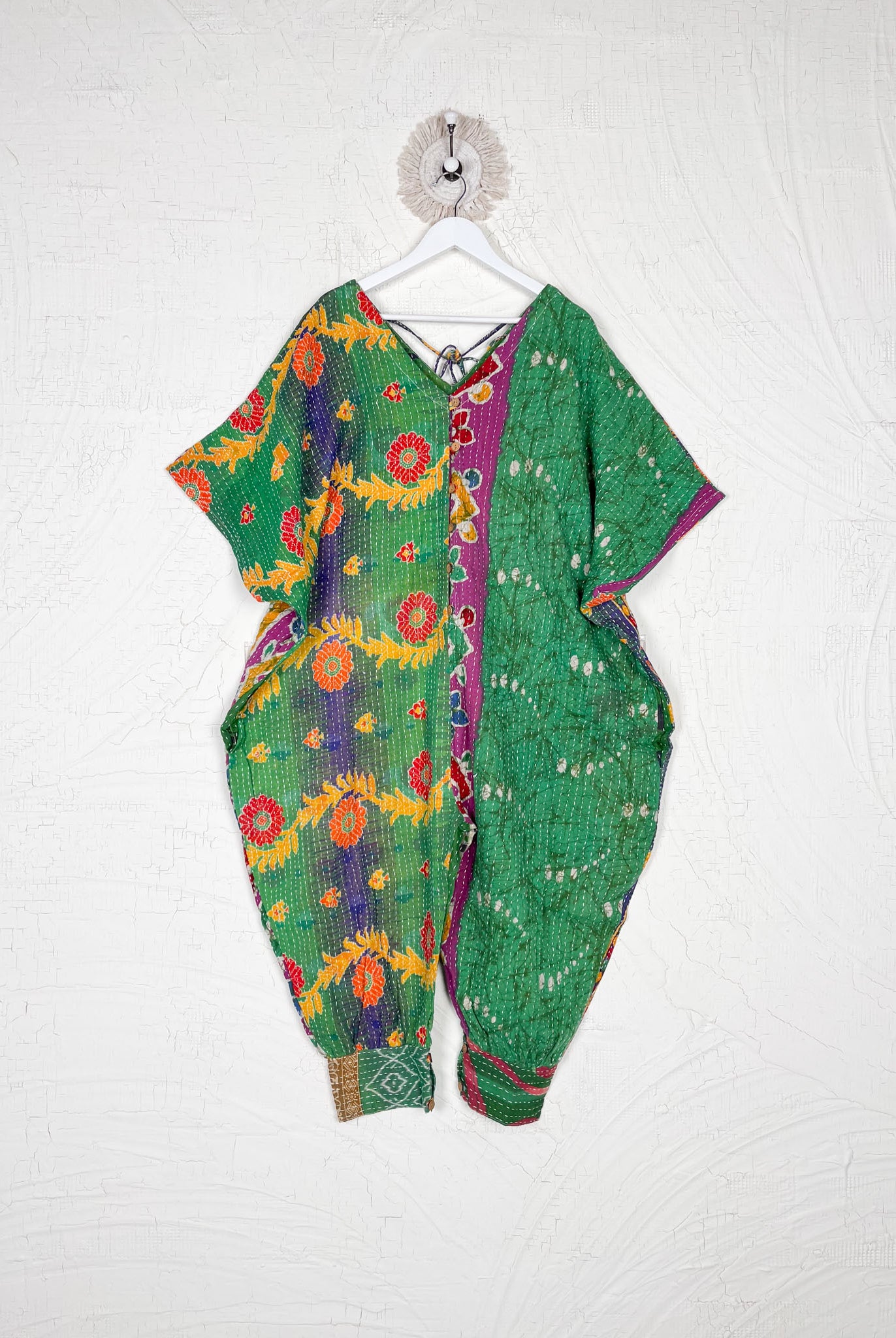 Kantha cotton jumpsuit - Love Protect Sustain