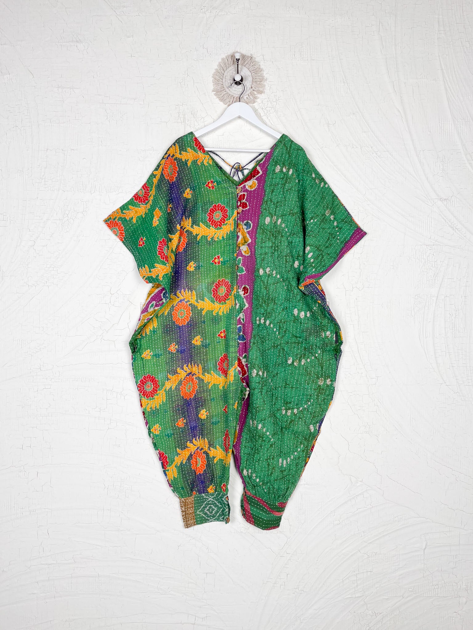 Kantha cotton jumpsuit - Love Protect Sustain