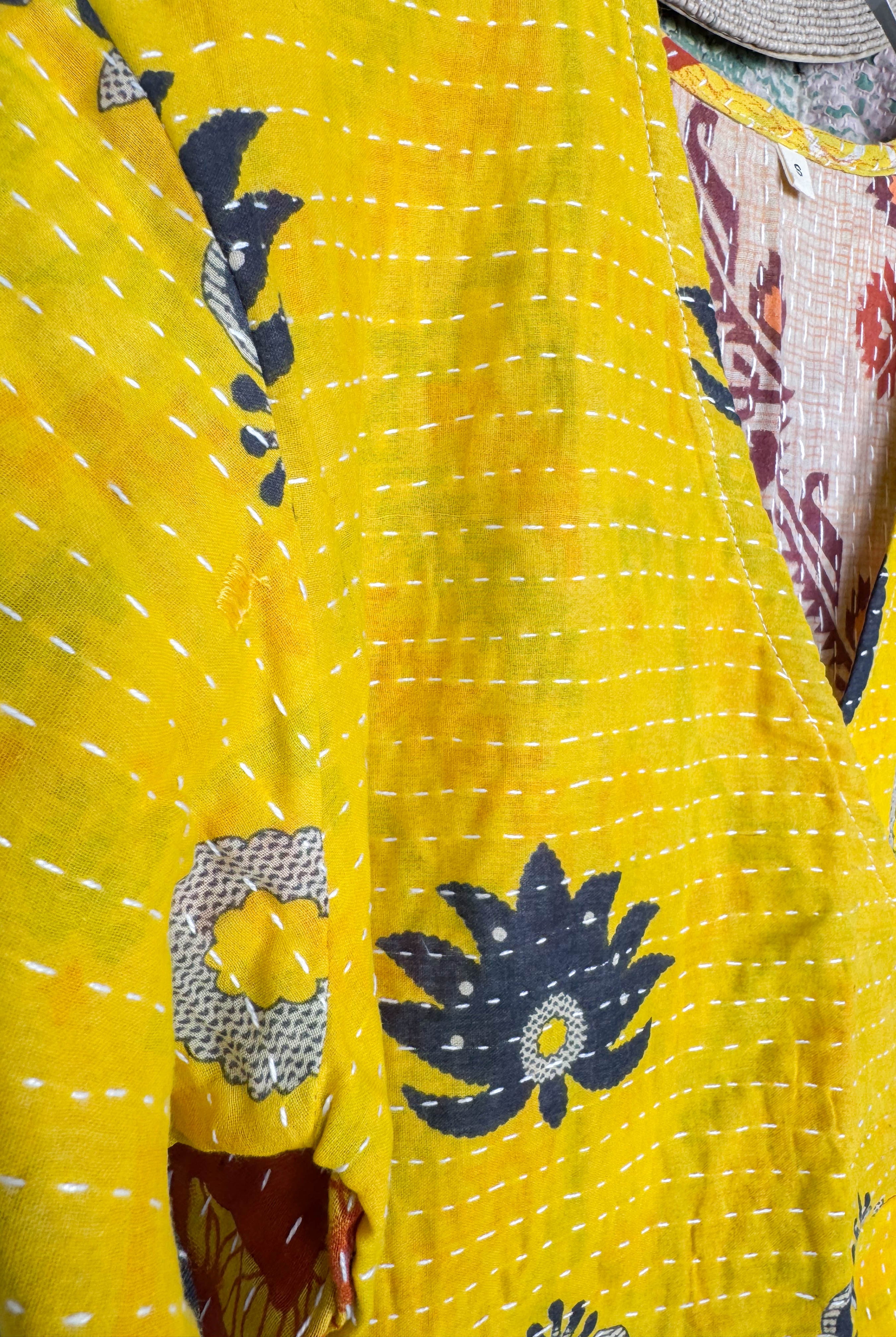 Kantha cotton midi wrap dress - Love Protect Sustain