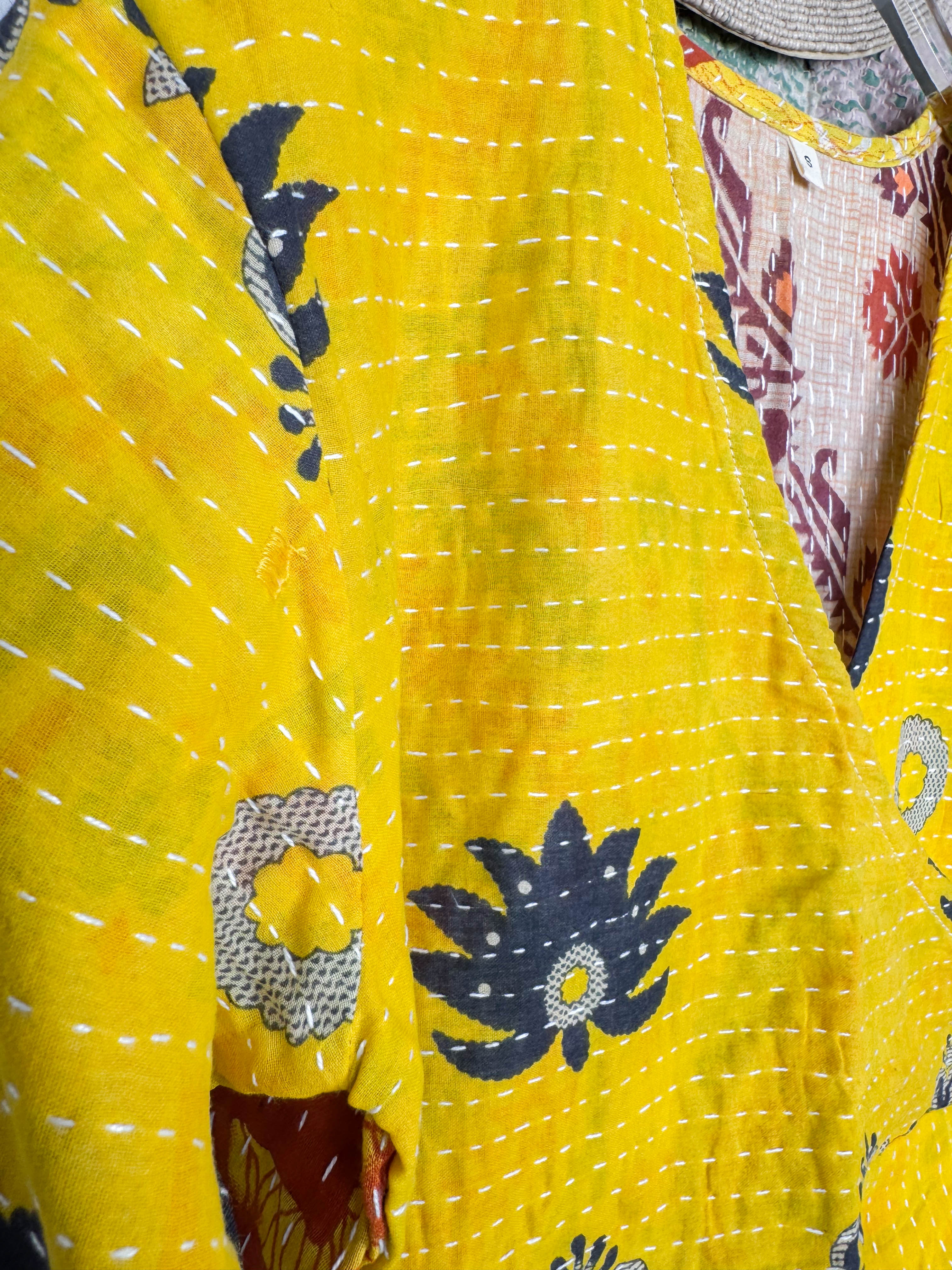 Kantha cotton midi wrap dress - Love Protect Sustain