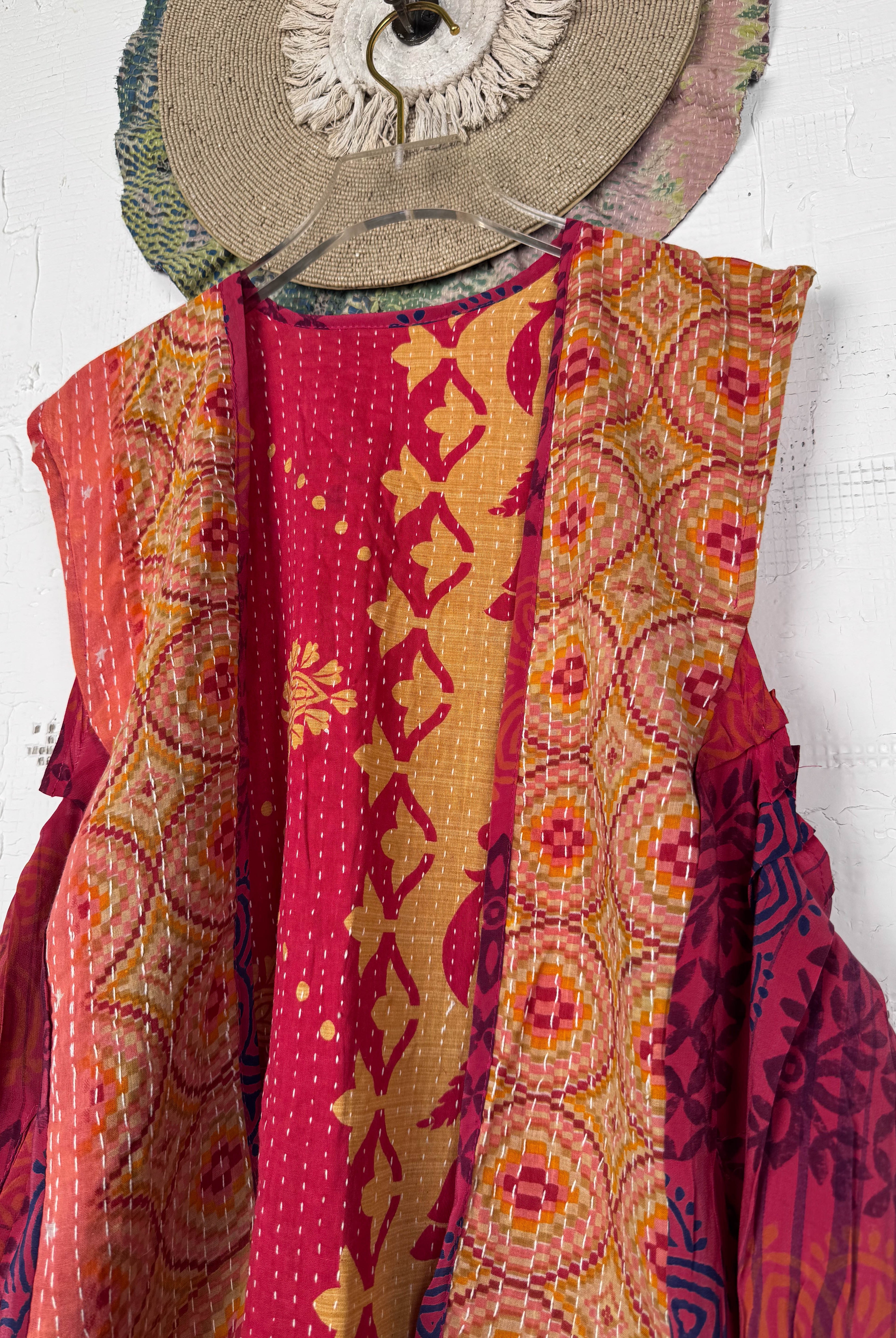 Kantha embroidered vest - Love Protect Sustain