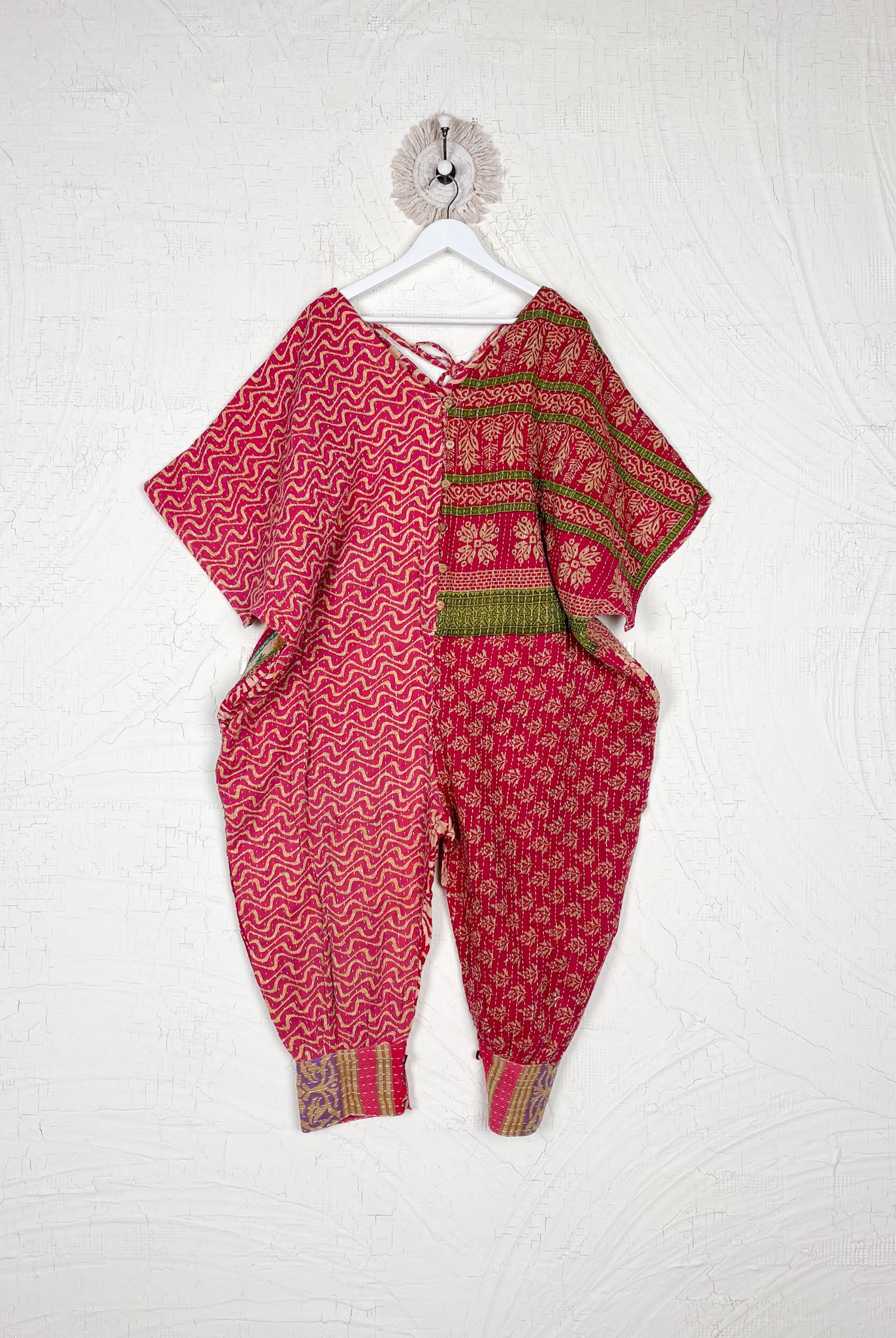 Kantha jumpsuit with pockets - Love Protect Sustain