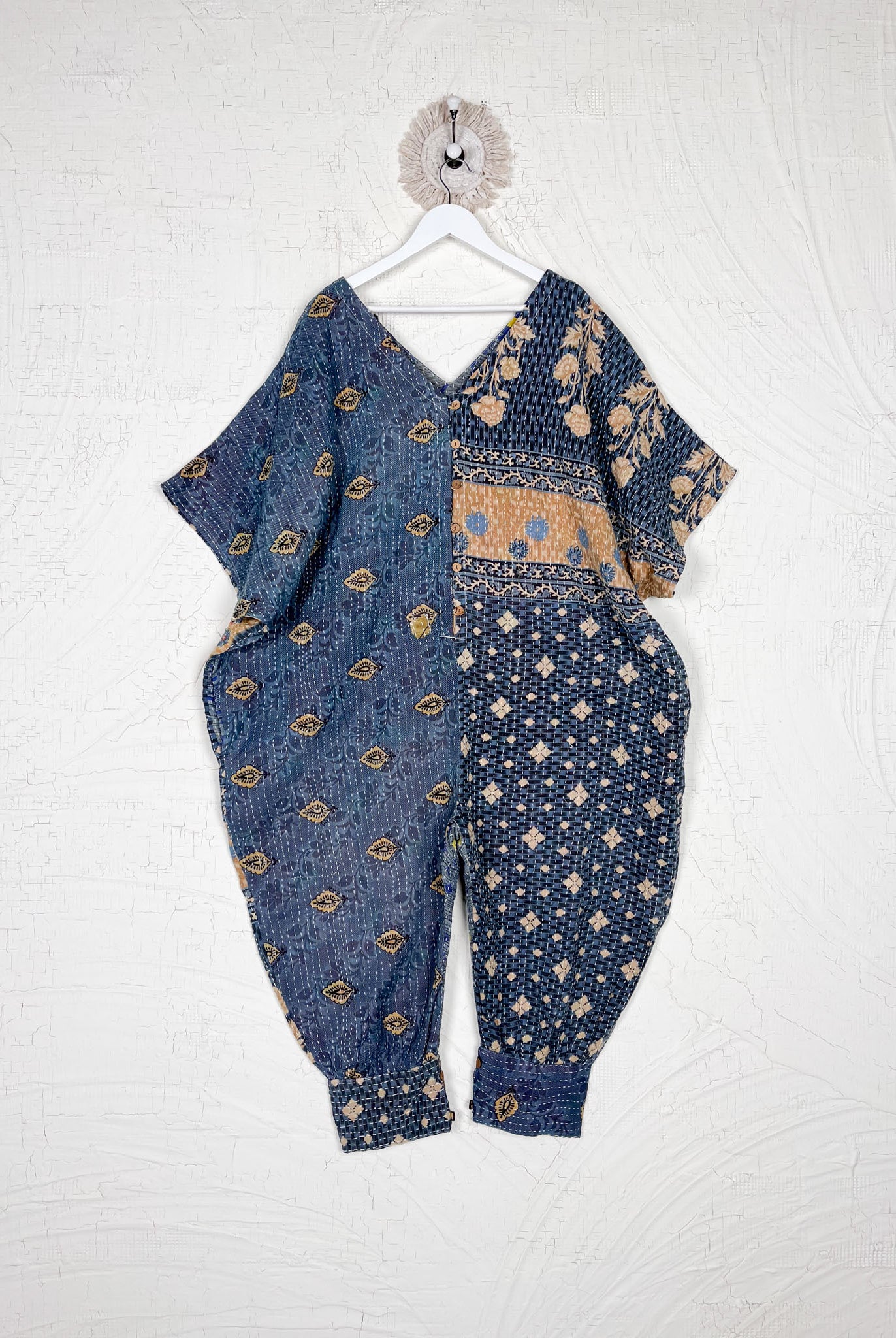 Kantha jumpsuit with pockets - Love Protect Sustain