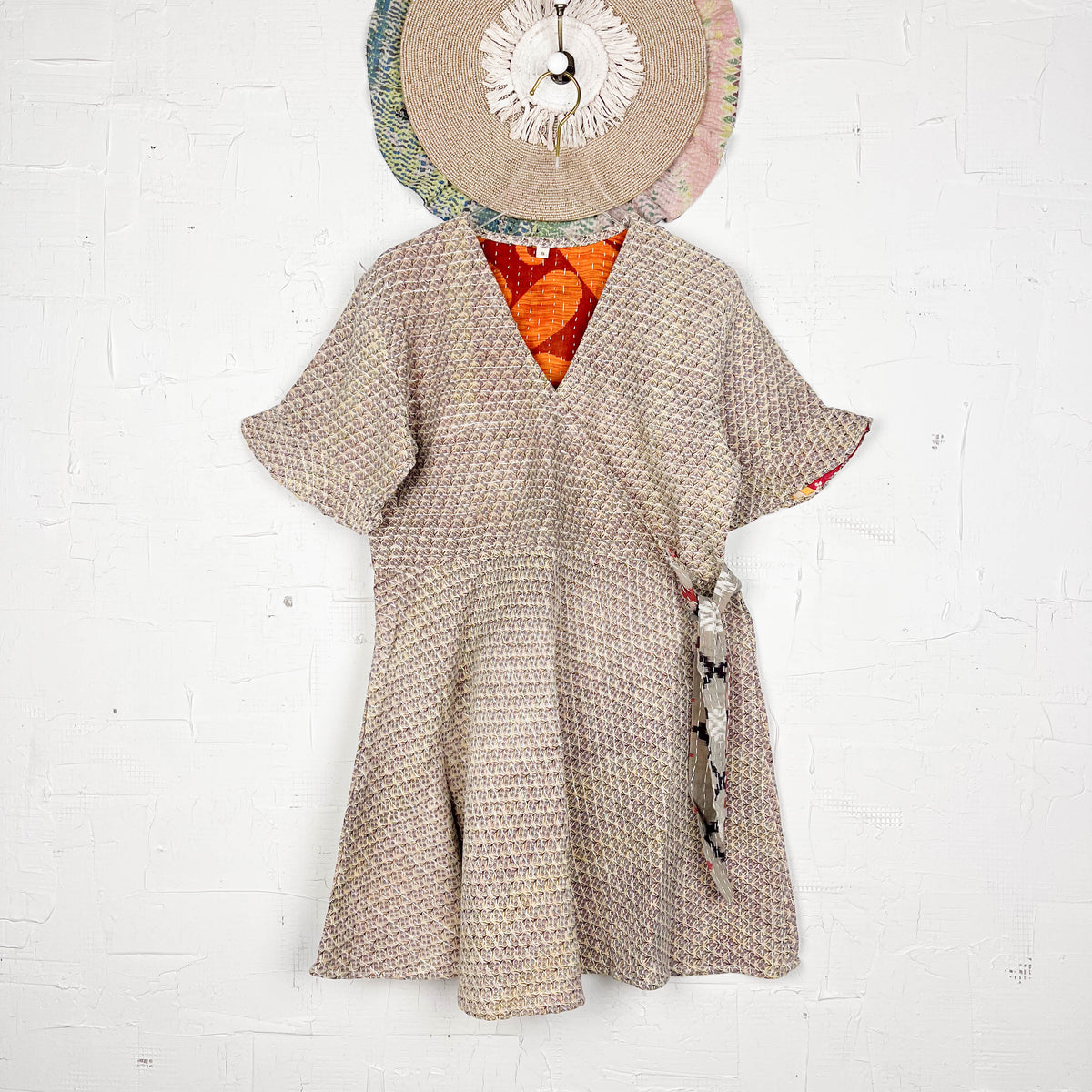 Kantha Mid Flap Dress Orange Lila Vintage main image 1