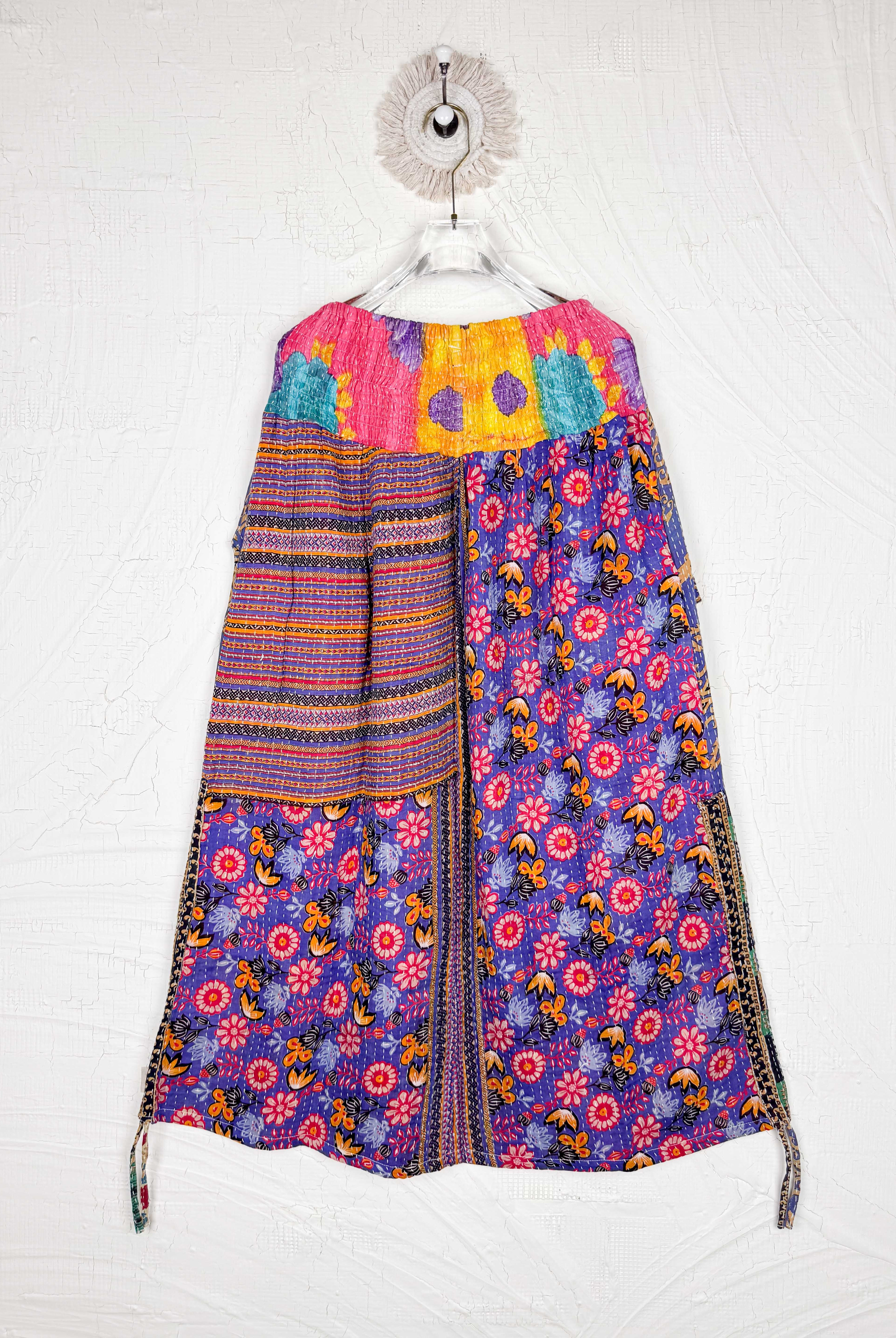 Kantha patchwork maxi skirt - Love Protect Sustain