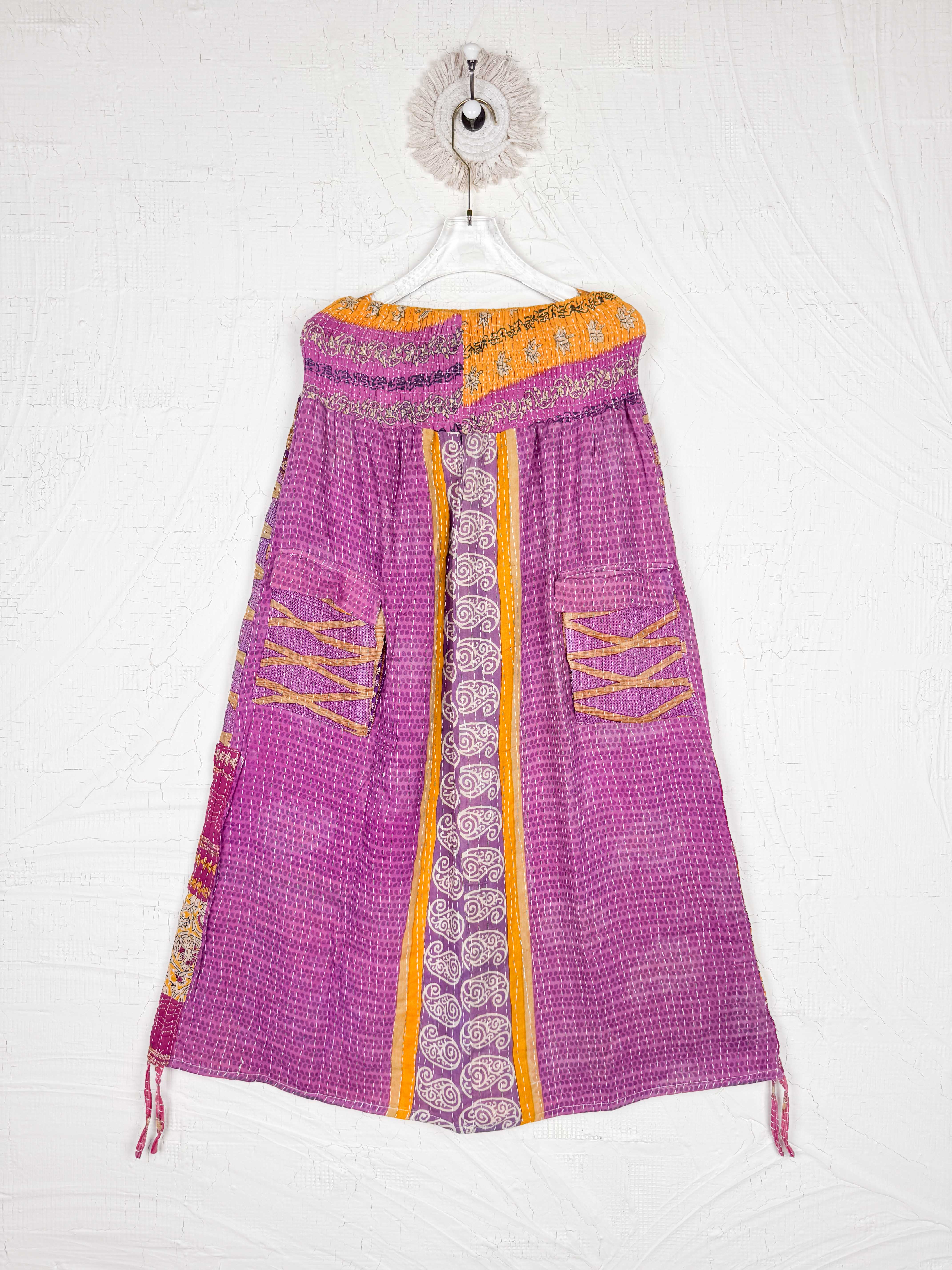Kantha patchwork maxi skirt - Love Protect Sustain
