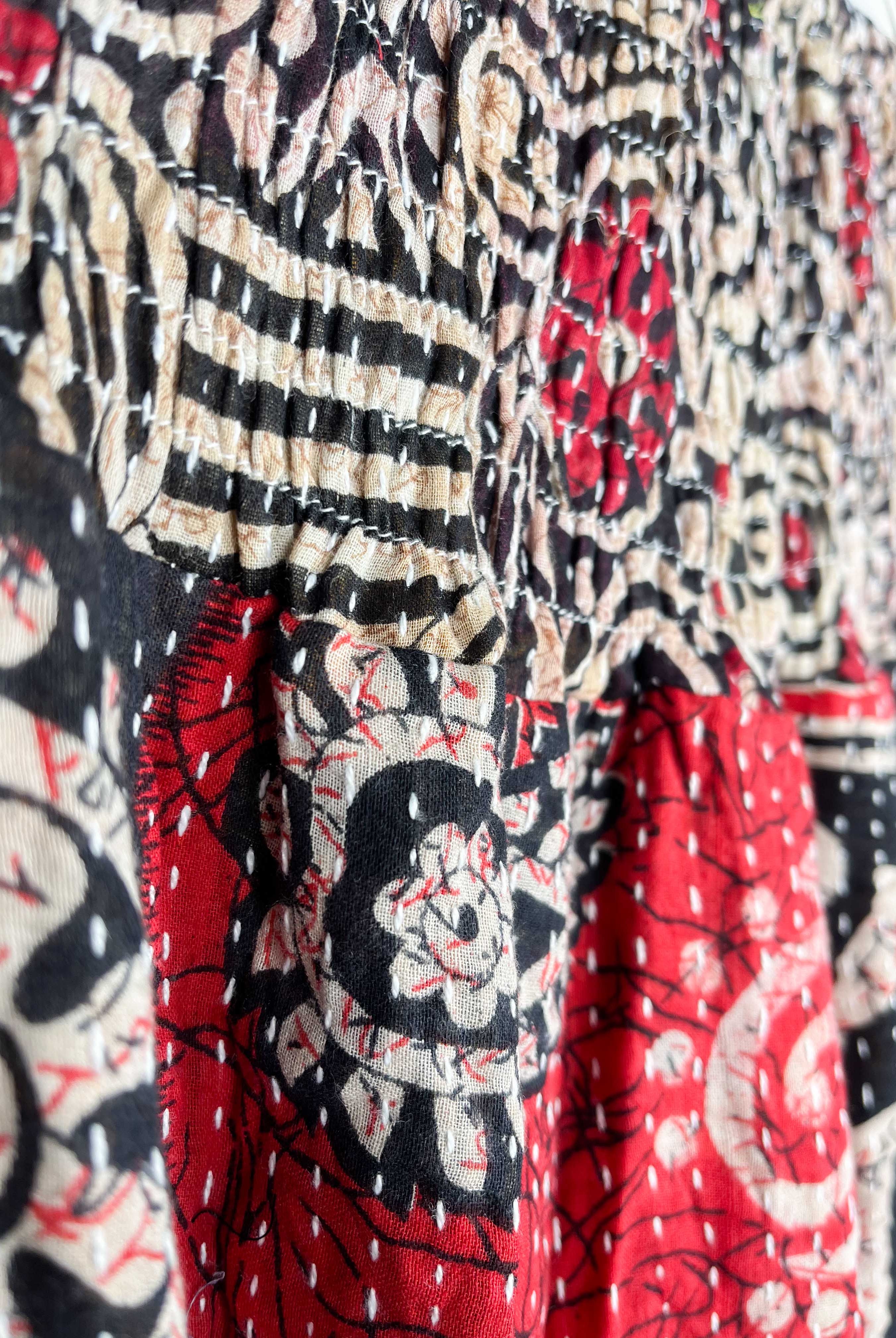 Kantha patchwork maxi skirt - Love Protect Sustain