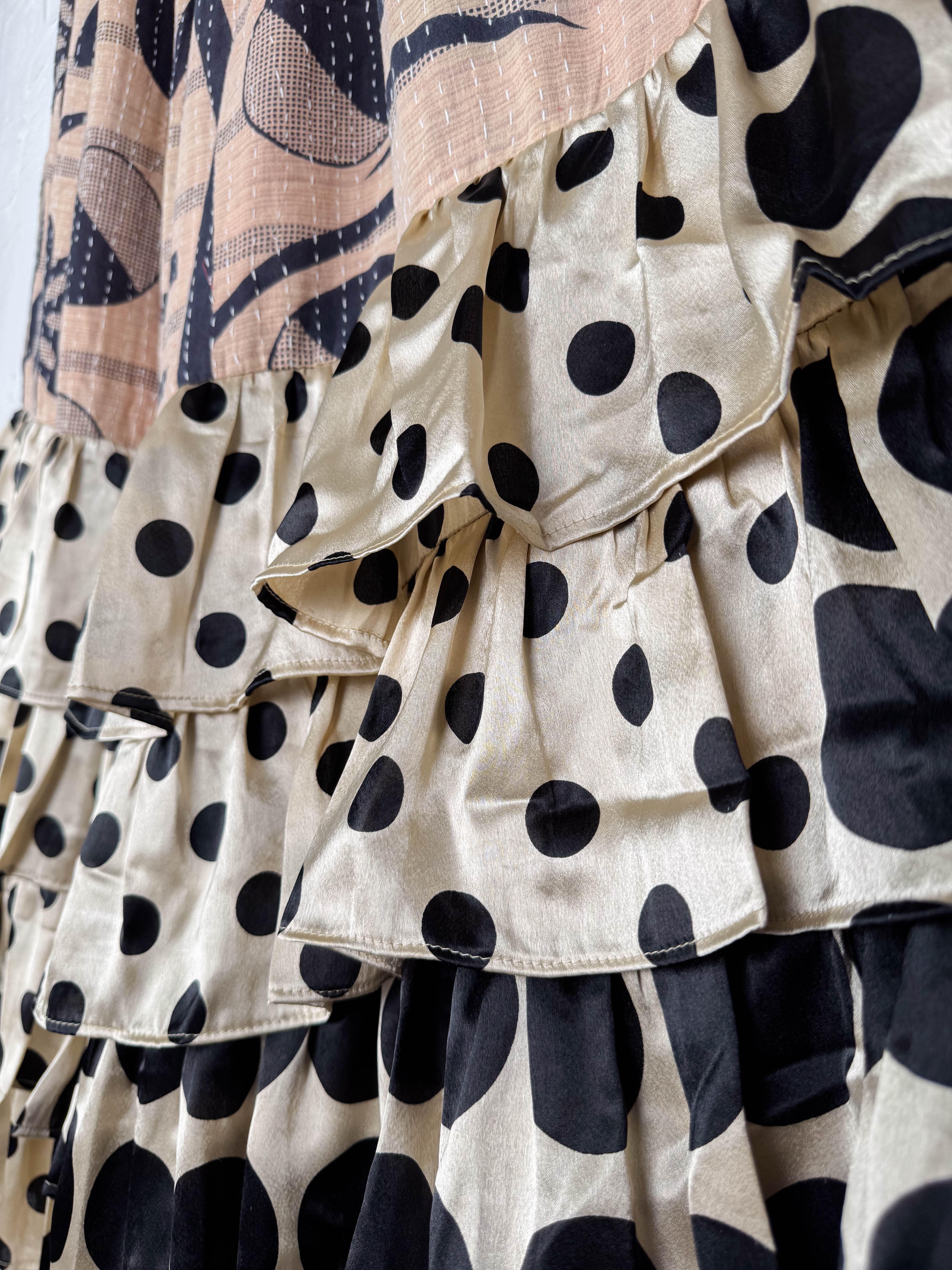 Kantha silk frill pants - Love Protect Sustain